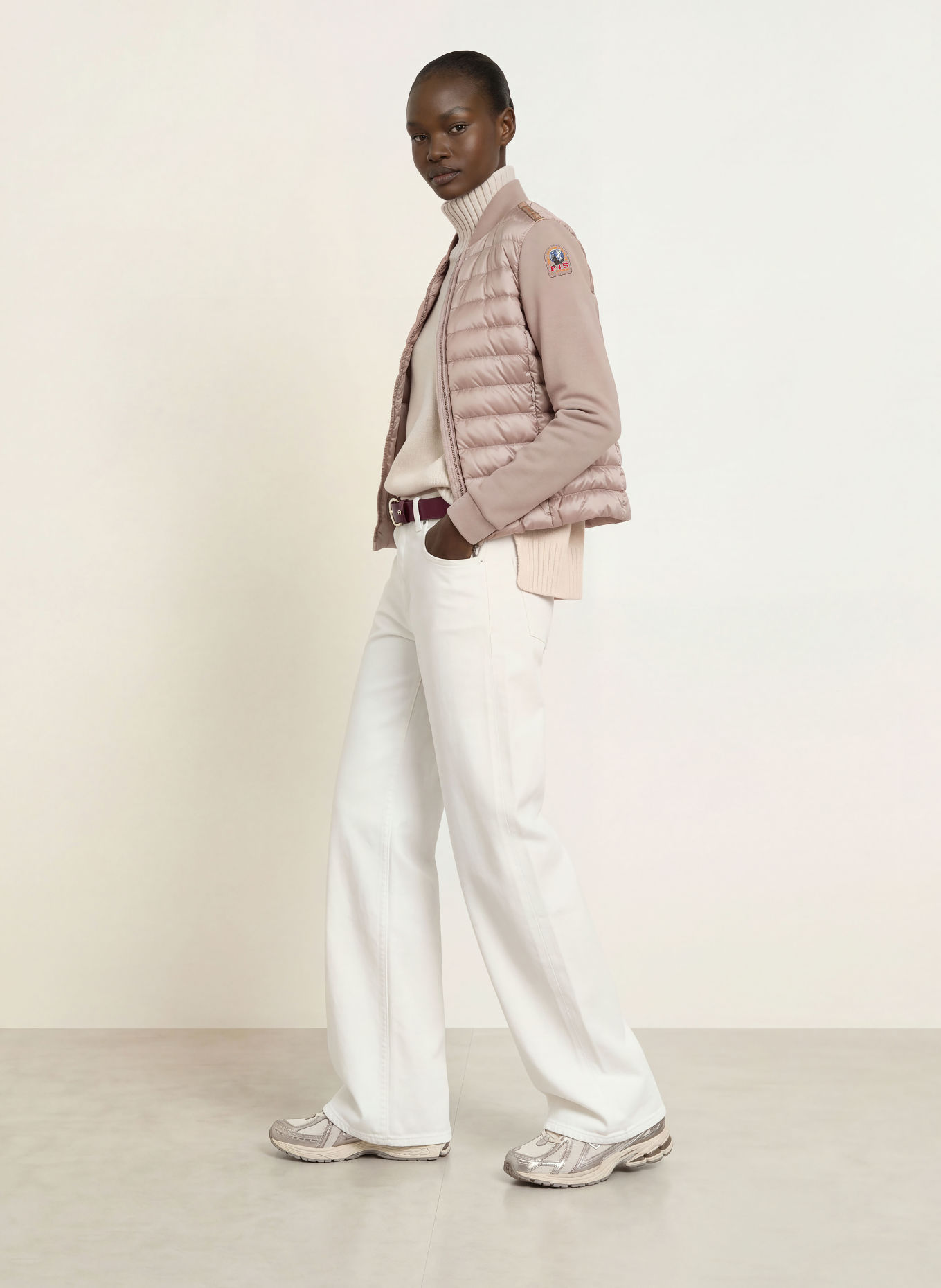 PARAJUMPERS KALYSTA Down jacket in a Material Mix: TAUPE