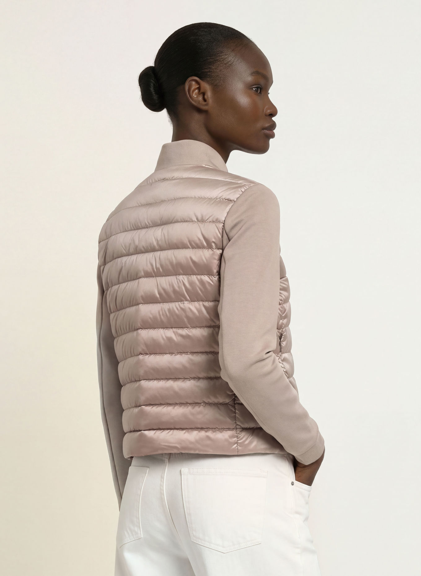 PARAJUMPERS KALYSTA Down jacket in a Material Mix: TAUPE