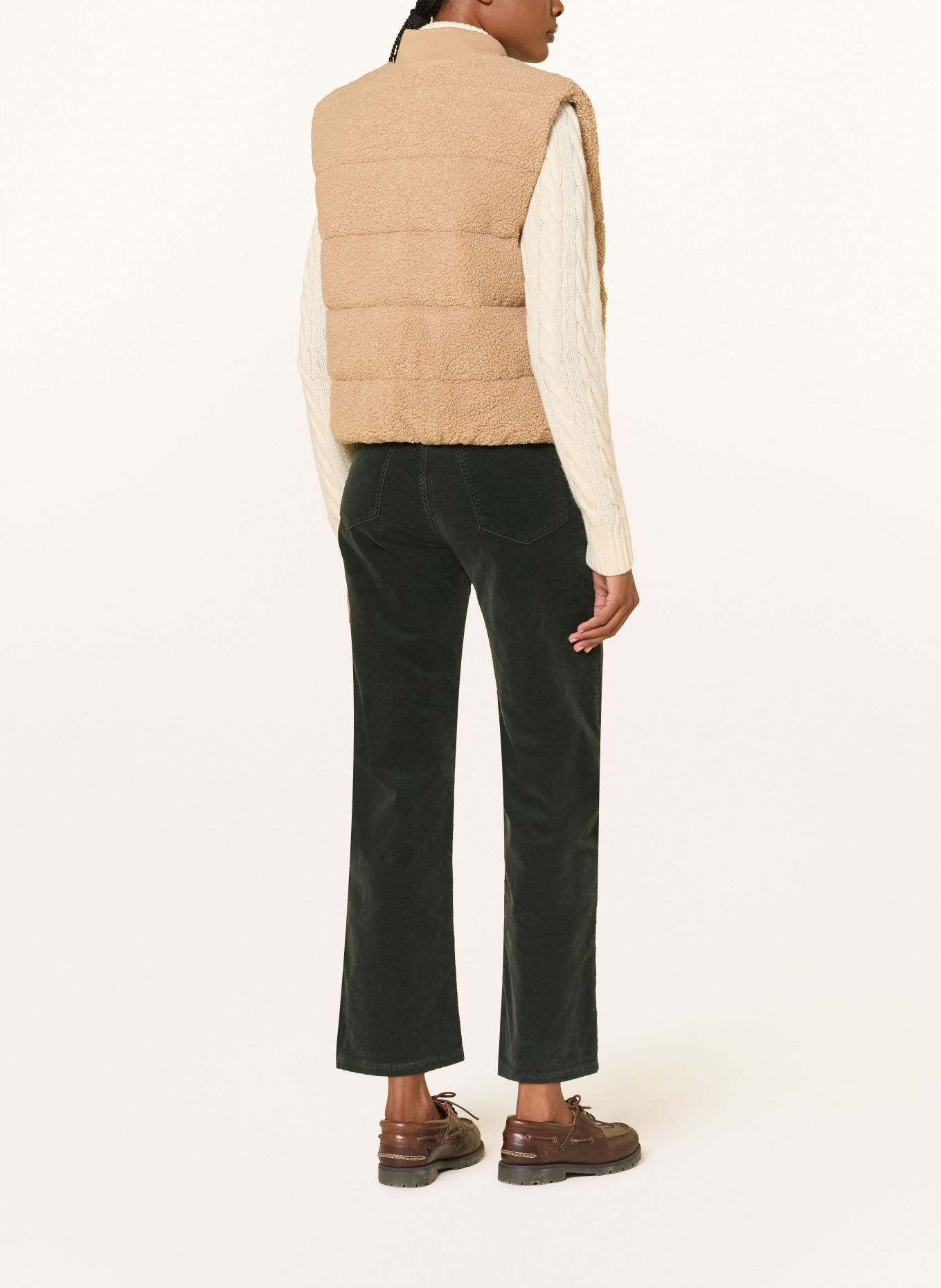 PARAJUMPERS Doudoune sans manches SIMAW en fourrure Teddy: MARRON CLAIR