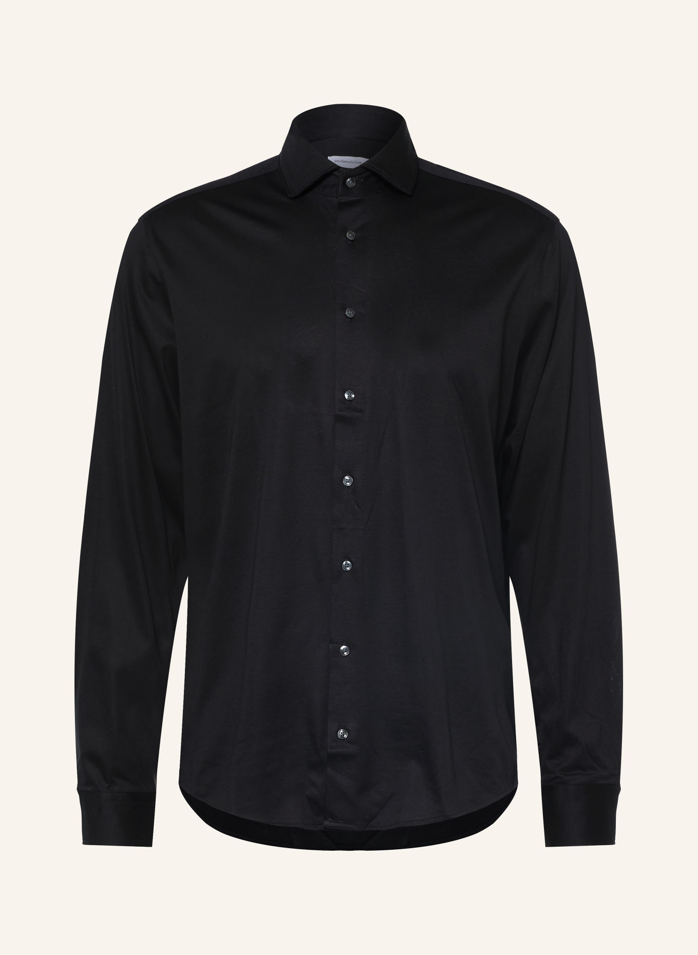 seidensticker Regular-Fit Jersey Shirt: BLACK