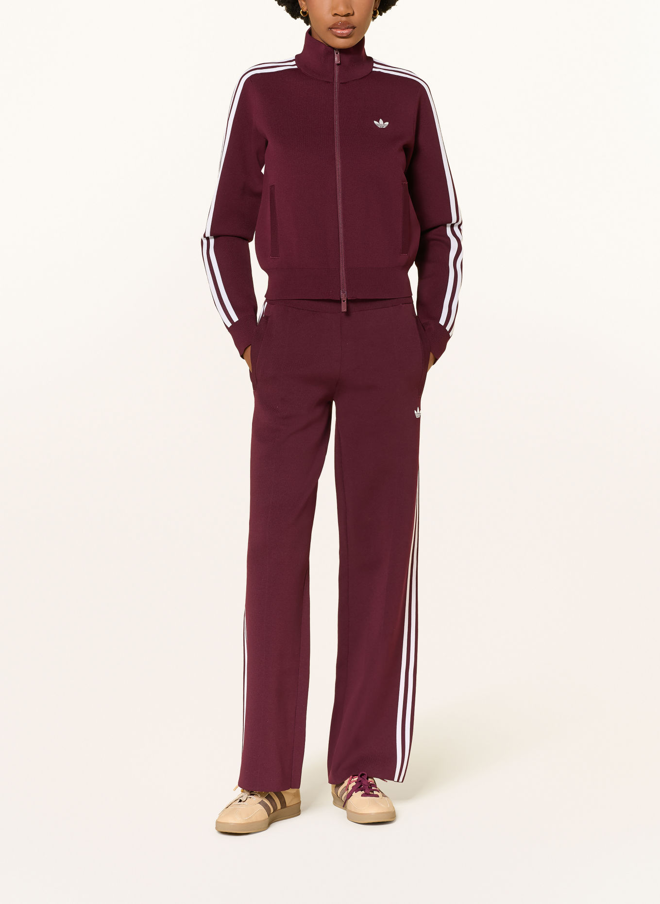 adidas Originals Track Pants: DUNKELROT / WEISS