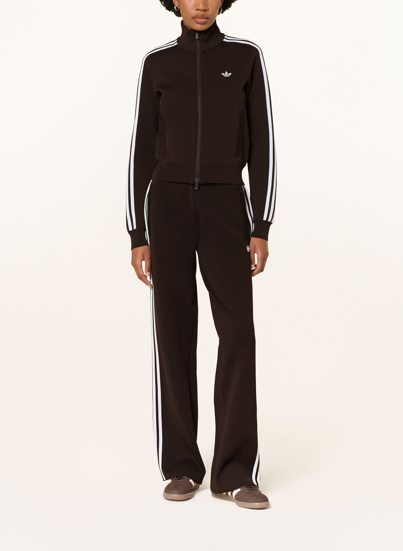 adidas Originals Vest SLIM KNIT: MARRON FONCÉ / WIT