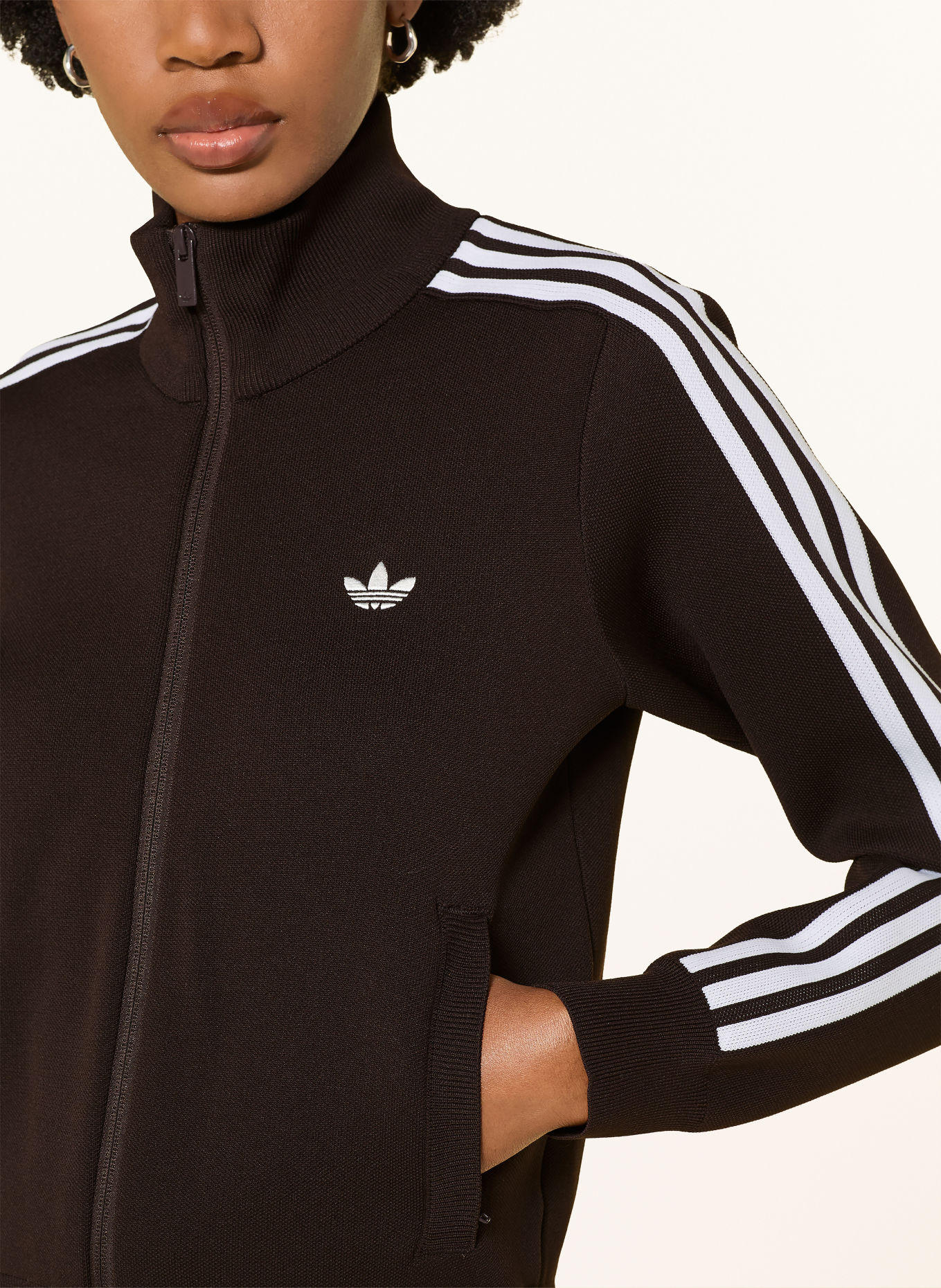 adidas Originals Vest SLIM KNIT: MARRON FONCÉ / WIT