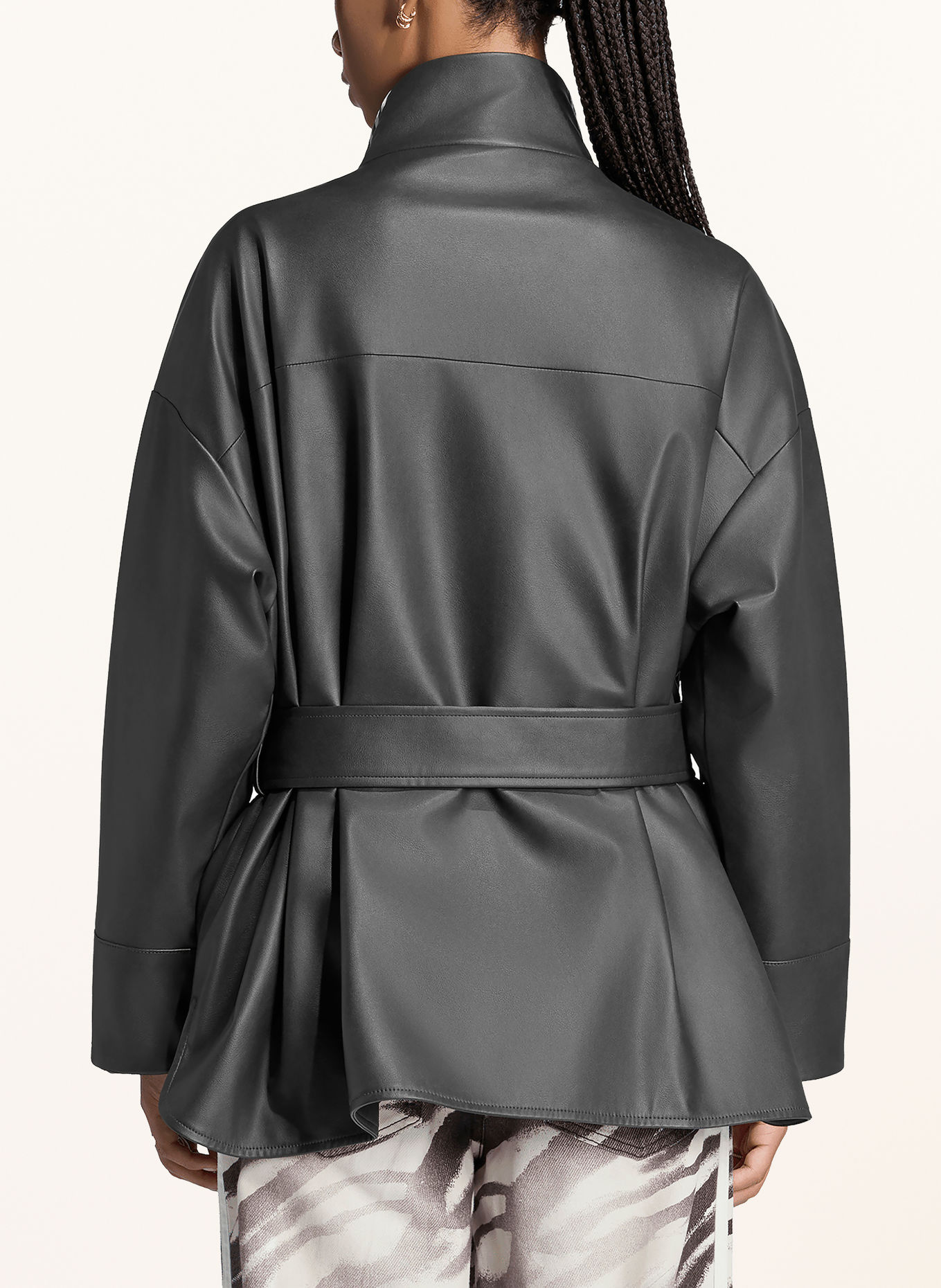 adidas Originals Jas in leerlook: ZWART / WIT