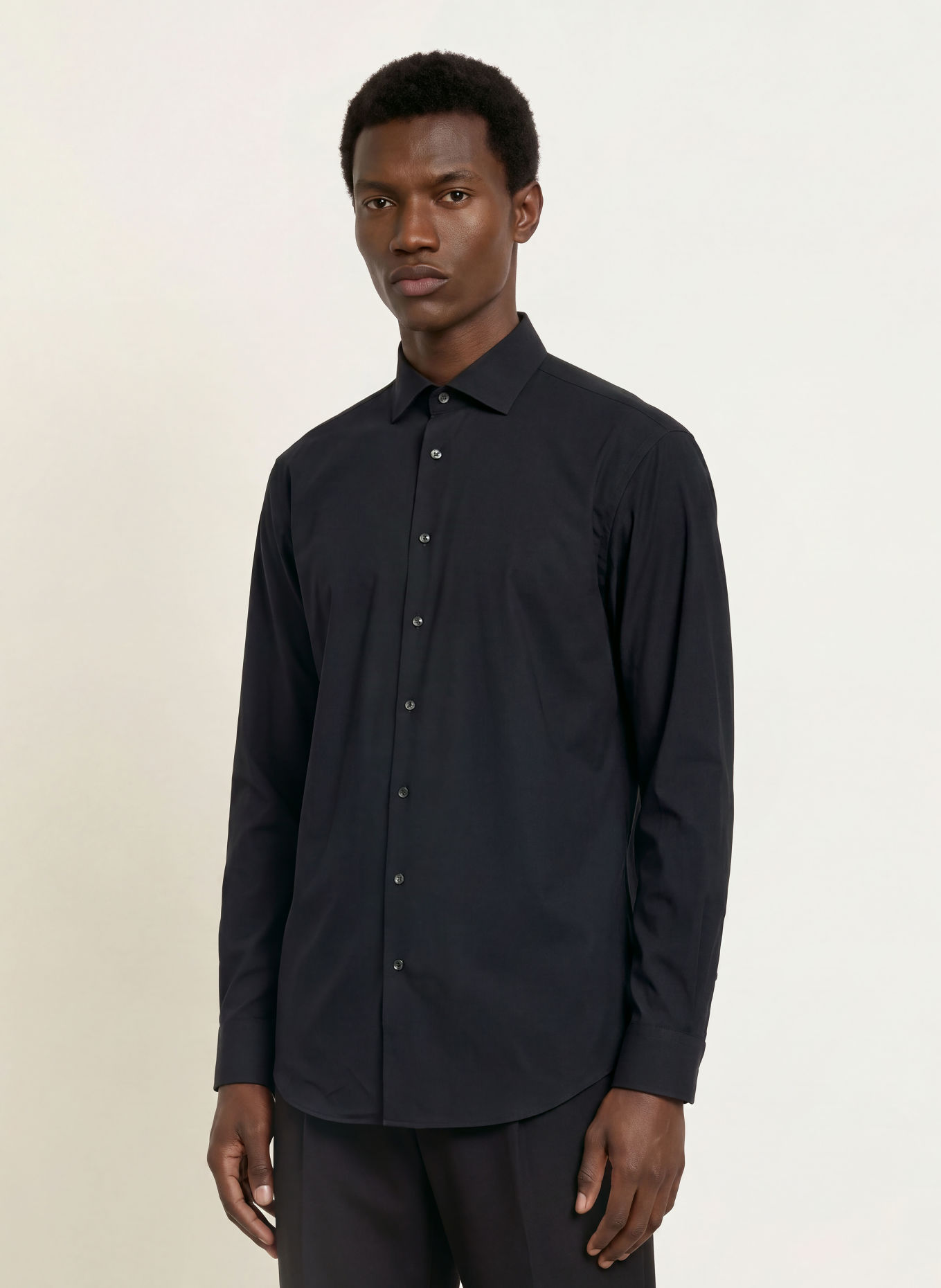 seidensticker Comfort Fit Jersey Shirt: BLACK