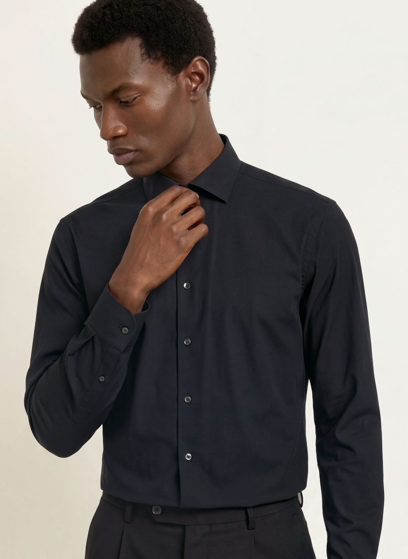 seidensticker Comfort Fit Jersey Shirt: BLACK
