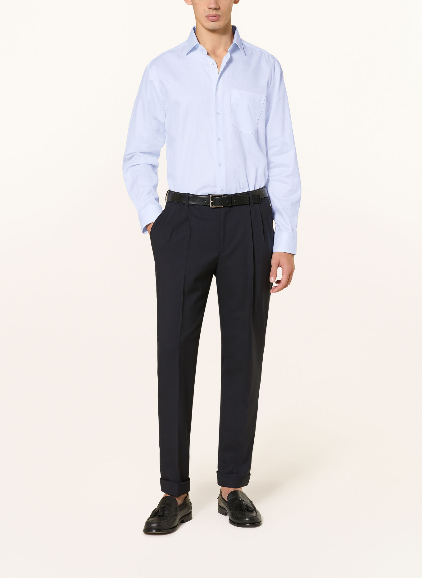 seidensticker Hemd Comfort Fit: HELLBLAU / WEISS