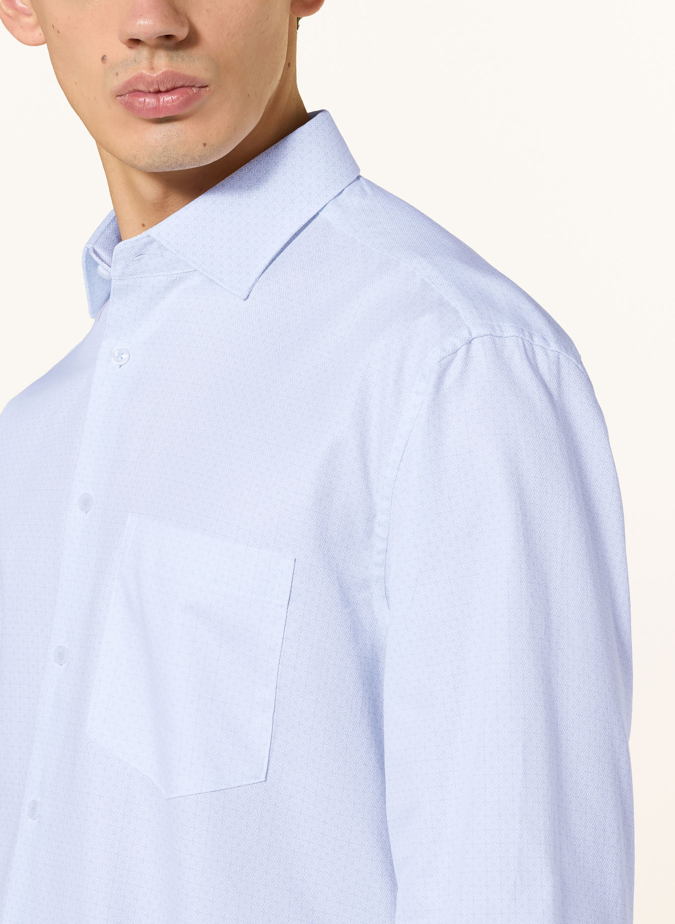 seidensticker Hemd Comfort Fit: HELLBLAU / WEISS
