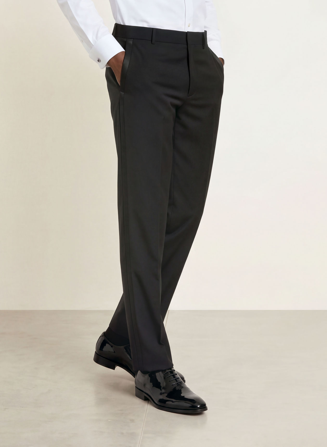 HUGO Smokingbroek HESTEN Extra Slim Fit met galonstrepen: 001 BLACK