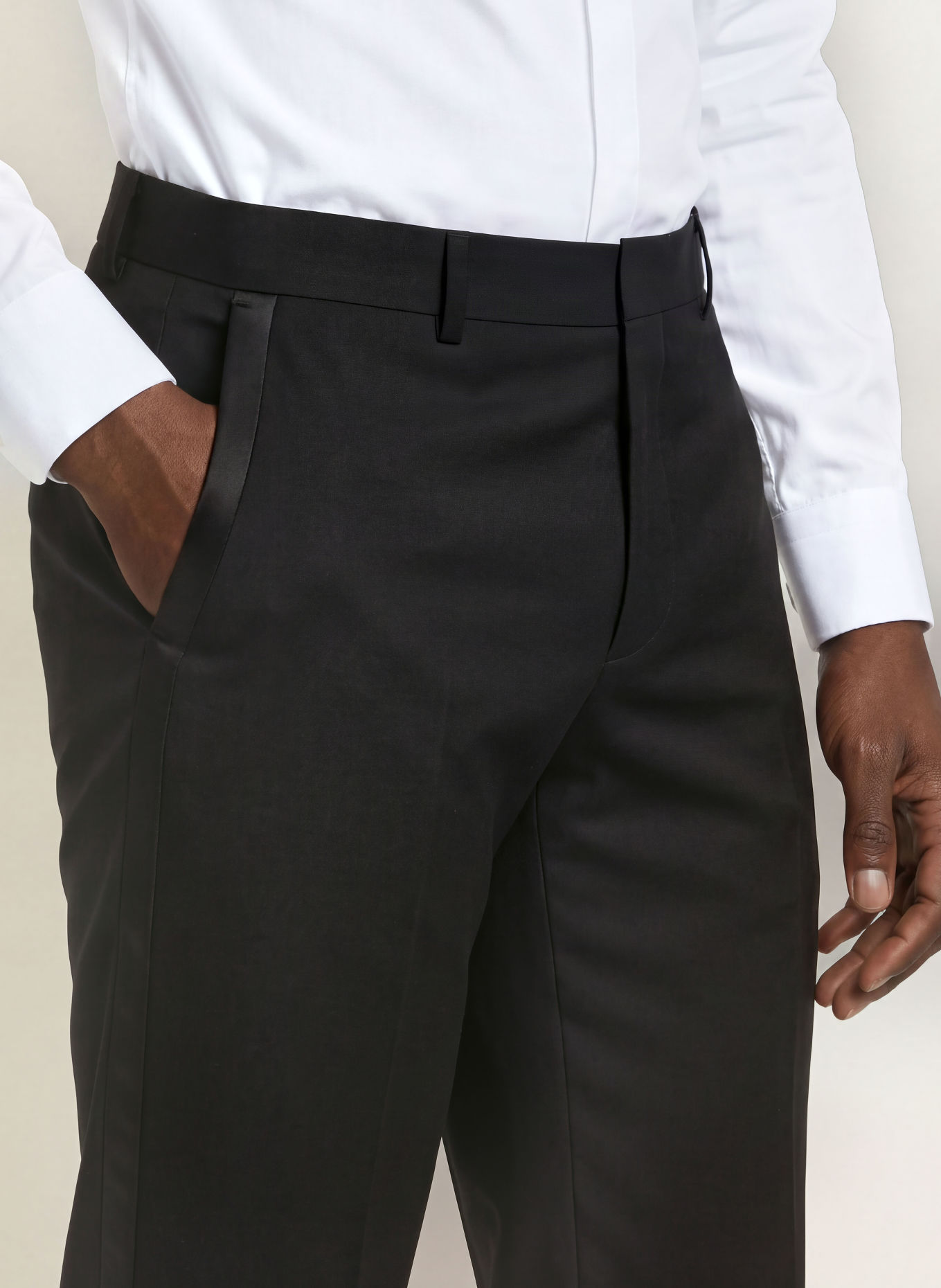 HUGO Smokingbroek HESTEN Extra Slim Fit met galonstrepen: 001 BLACK