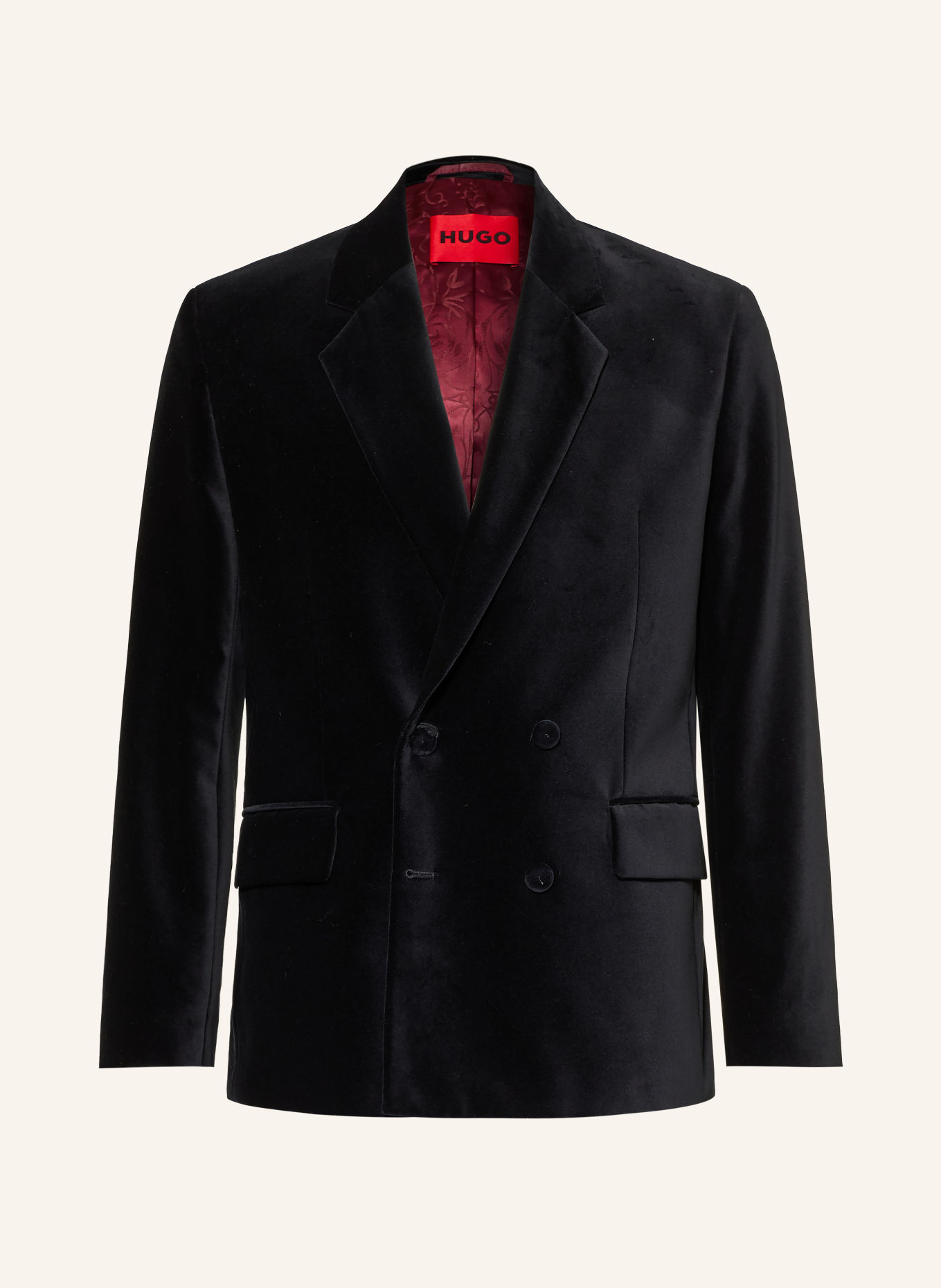 HUGO Habitjakke KARLO Modern Fit i fløjl: 001 BLACK