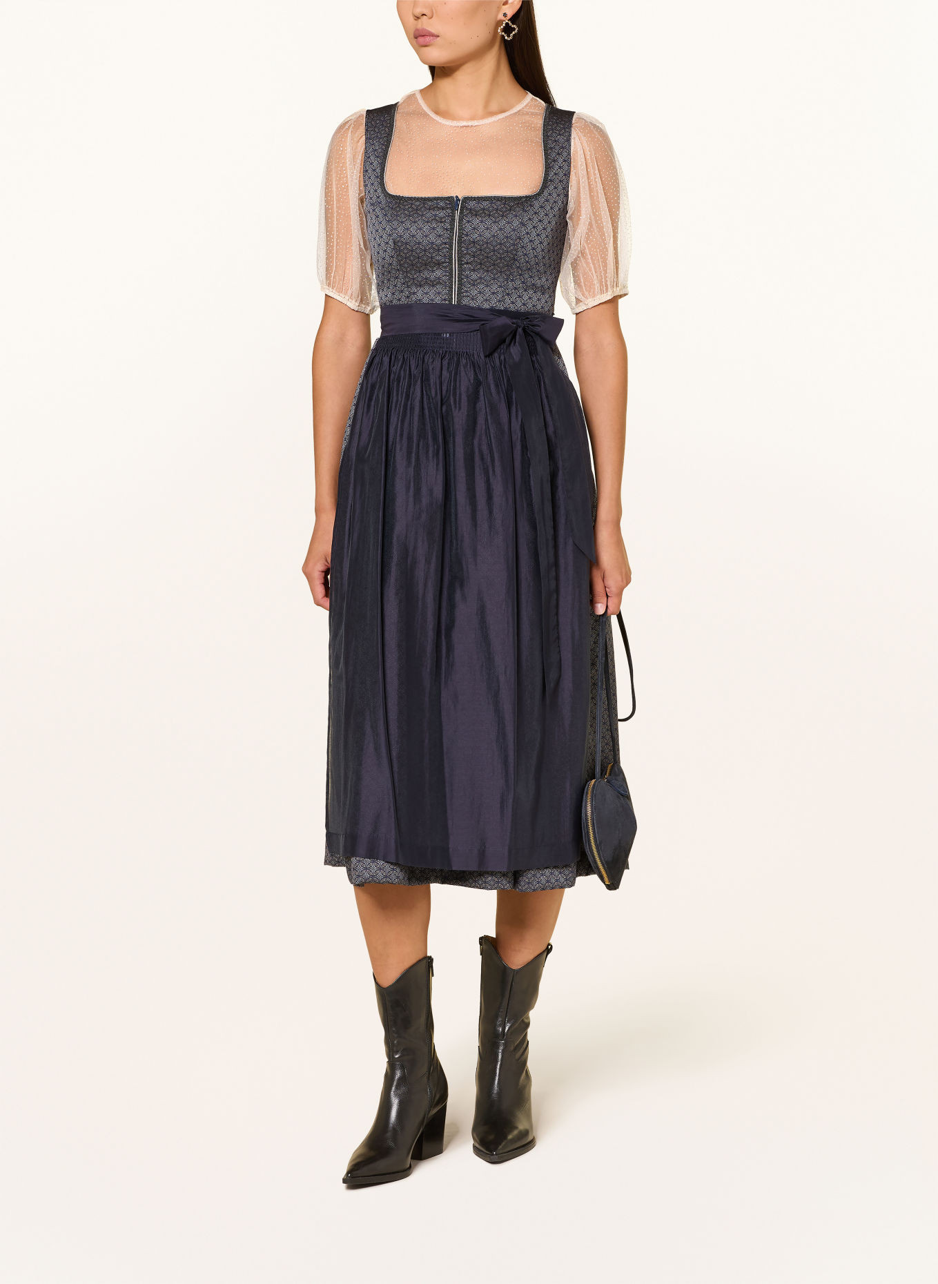 Spieth & Wensky Blouse Dirndl KARIBIK en maille: BLANC