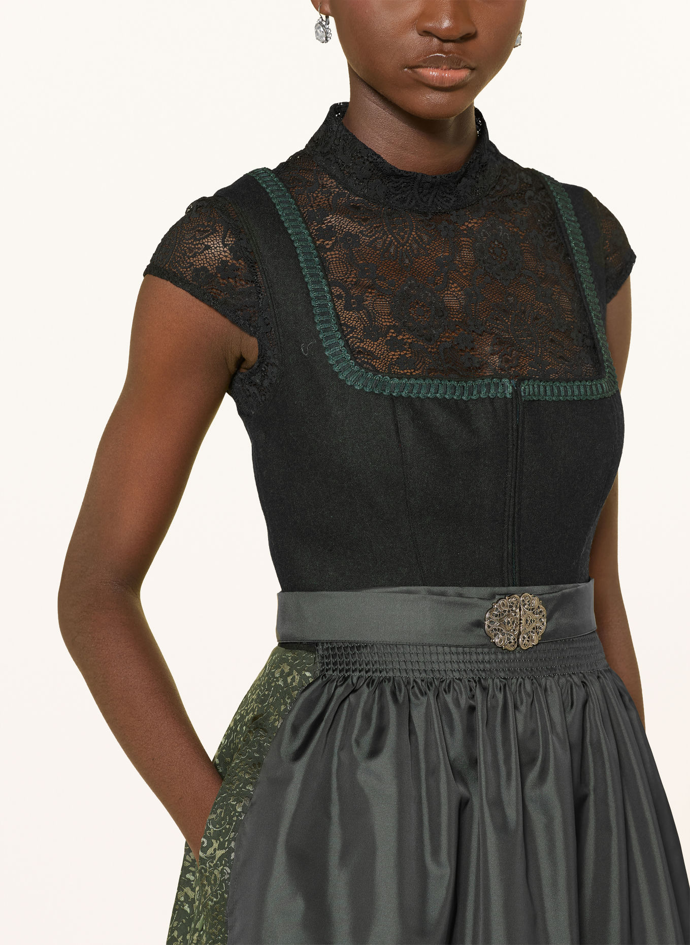 Spieth & Wensky KAYA Dirndl: DARK GREEN / LIGHT GREEN