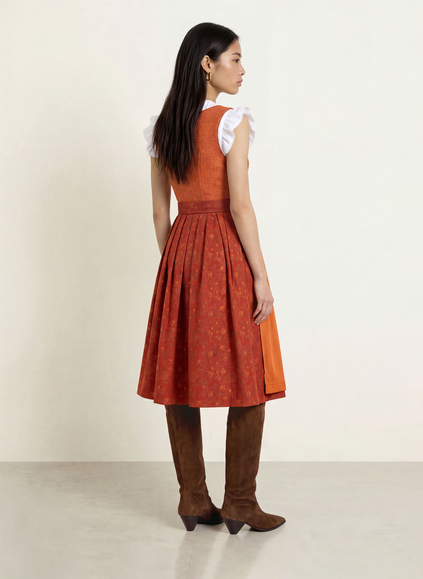 Spieth & Wensky Dirndl KRISTALL: DUNKELORANGE / ORANGE