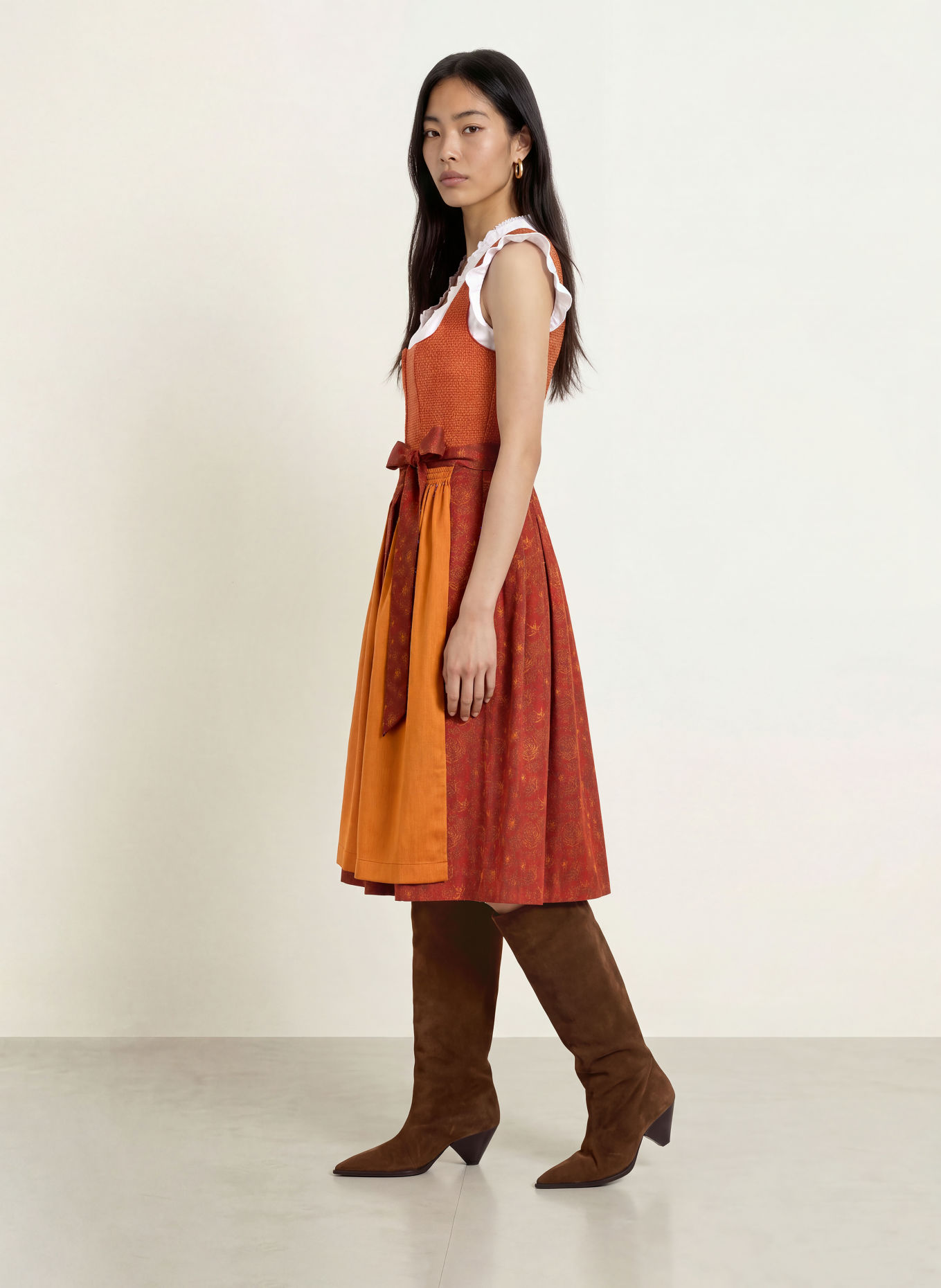 Spieth & Wensky Dirndl KRISTALL: DUNKELORANGE / ORANGE