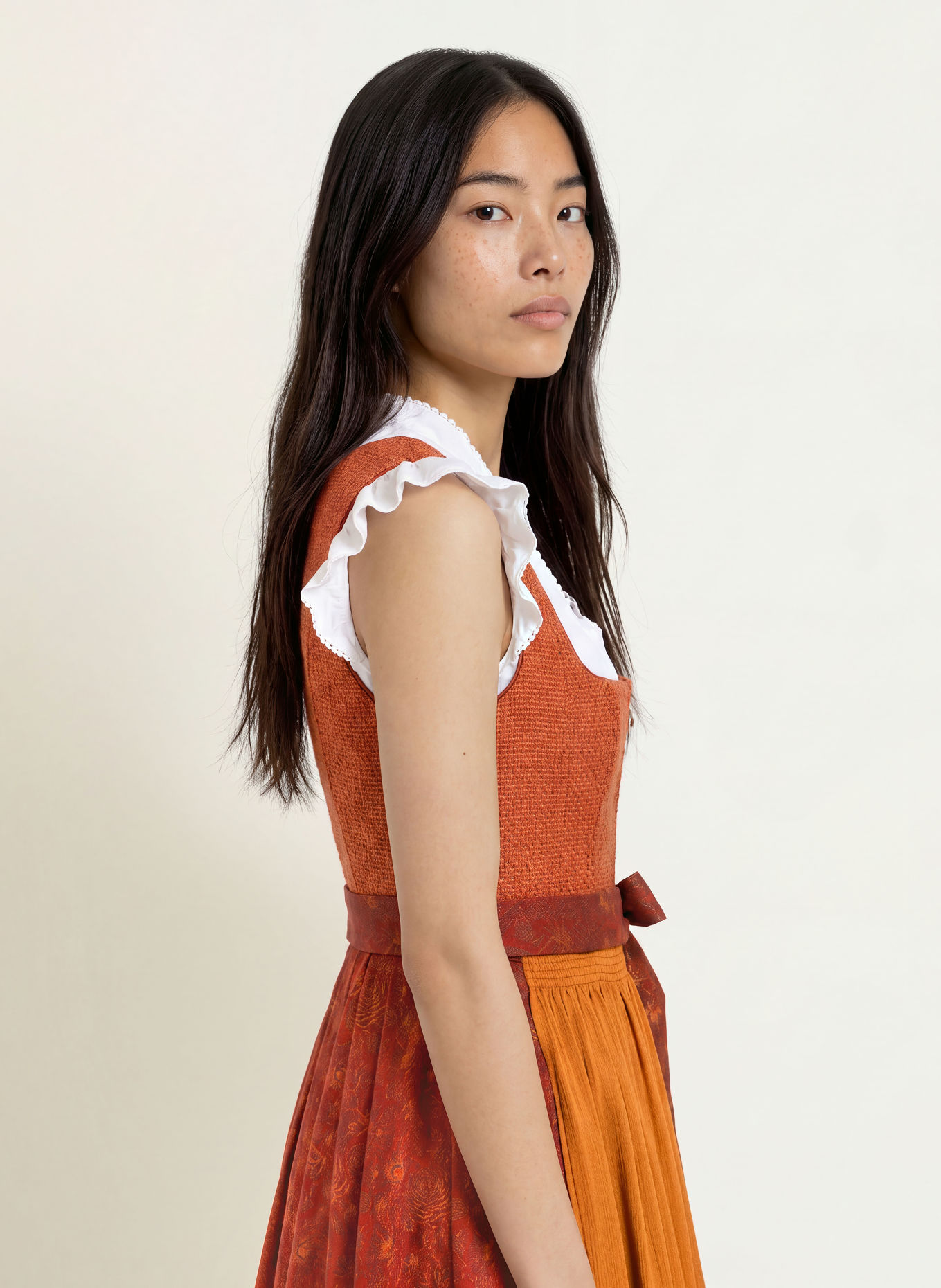 Spieth & Wensky Dirndl KRISTALL: DUNKELORANGE / ORANGE