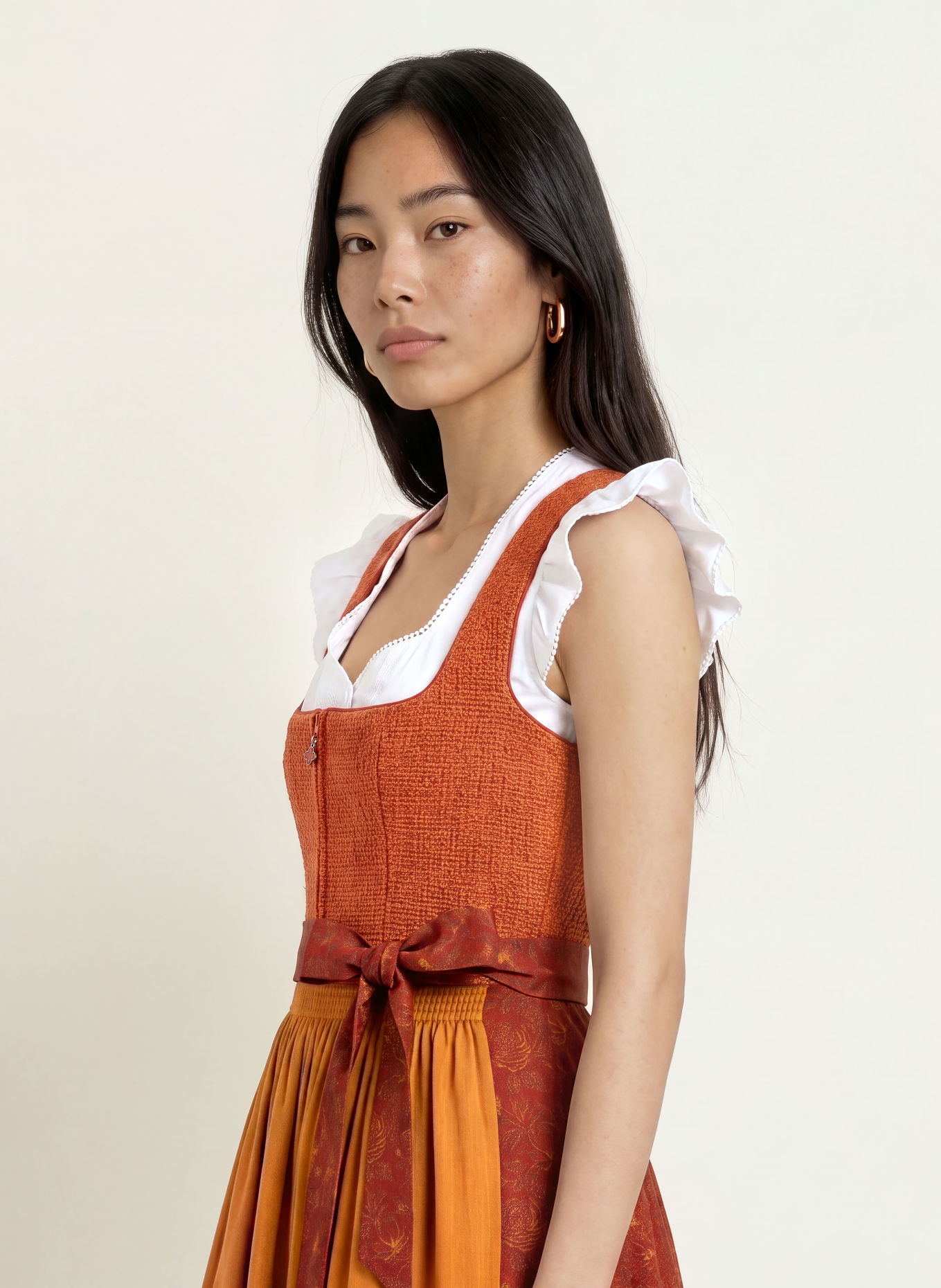 Spieth & Wensky Dirndl KRISTALL: DUNKELORANGE / ORANGE