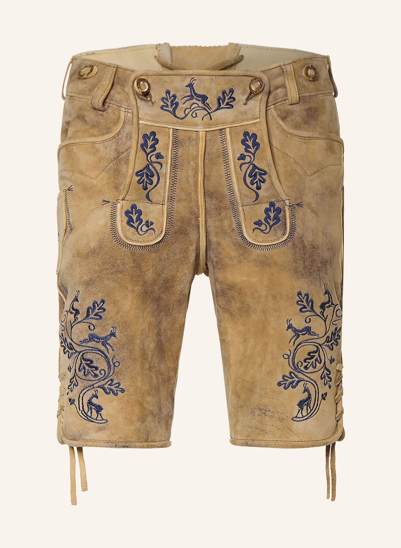 BECKERT MARKTSCHELLENBERG Traditional leather trousers: BEIGE / DARK BLUE