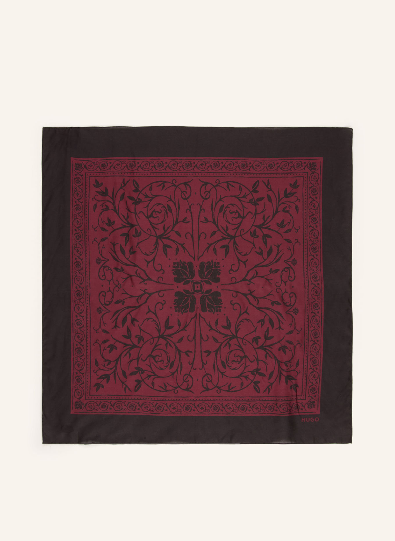 HUGO Halsdoek: DONKERROOD / ZWART