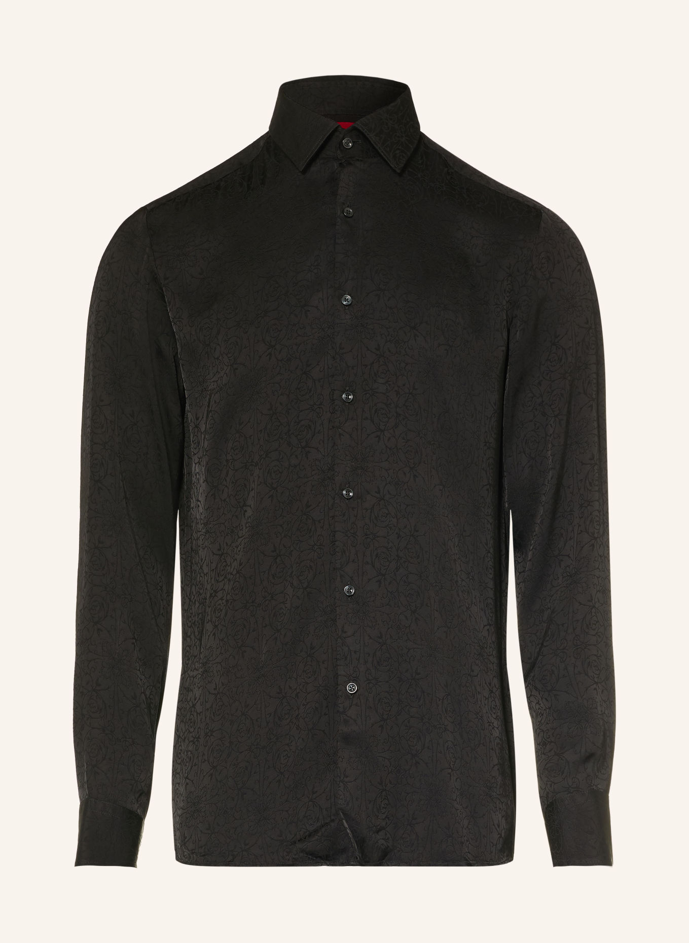 HUGO Satynowa koszula KENNO Slim Fit: CZARNY