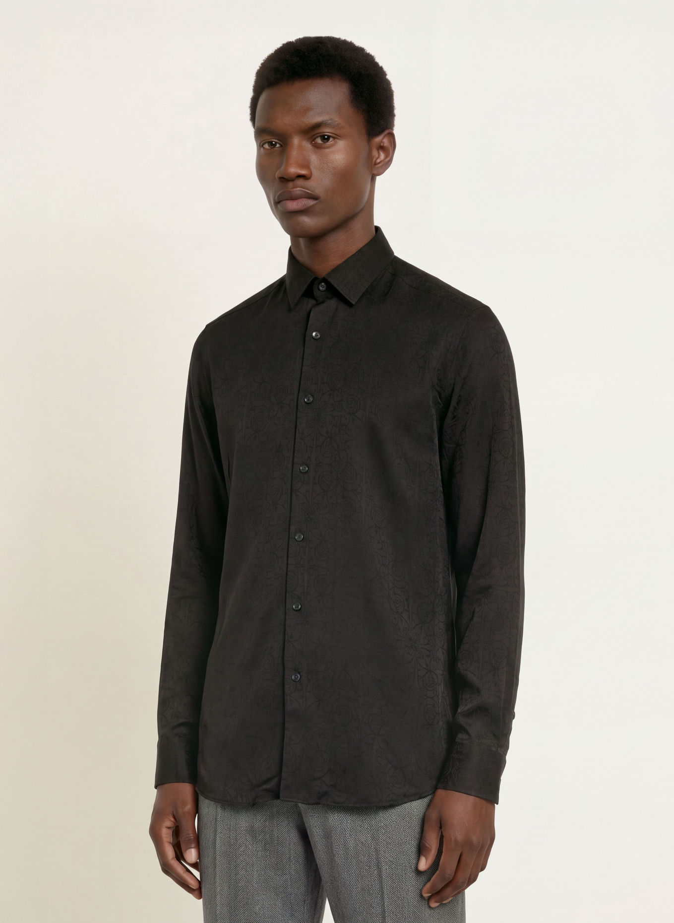 HUGO Satynowa koszula KENNO Slim Fit: CZARNY