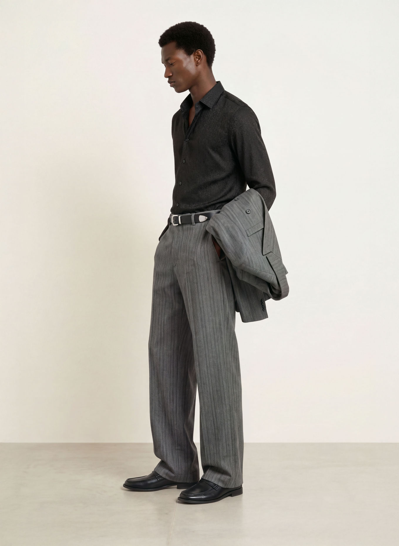 HUGO Satynowa koszula KENNO Slim Fit: CZARNY