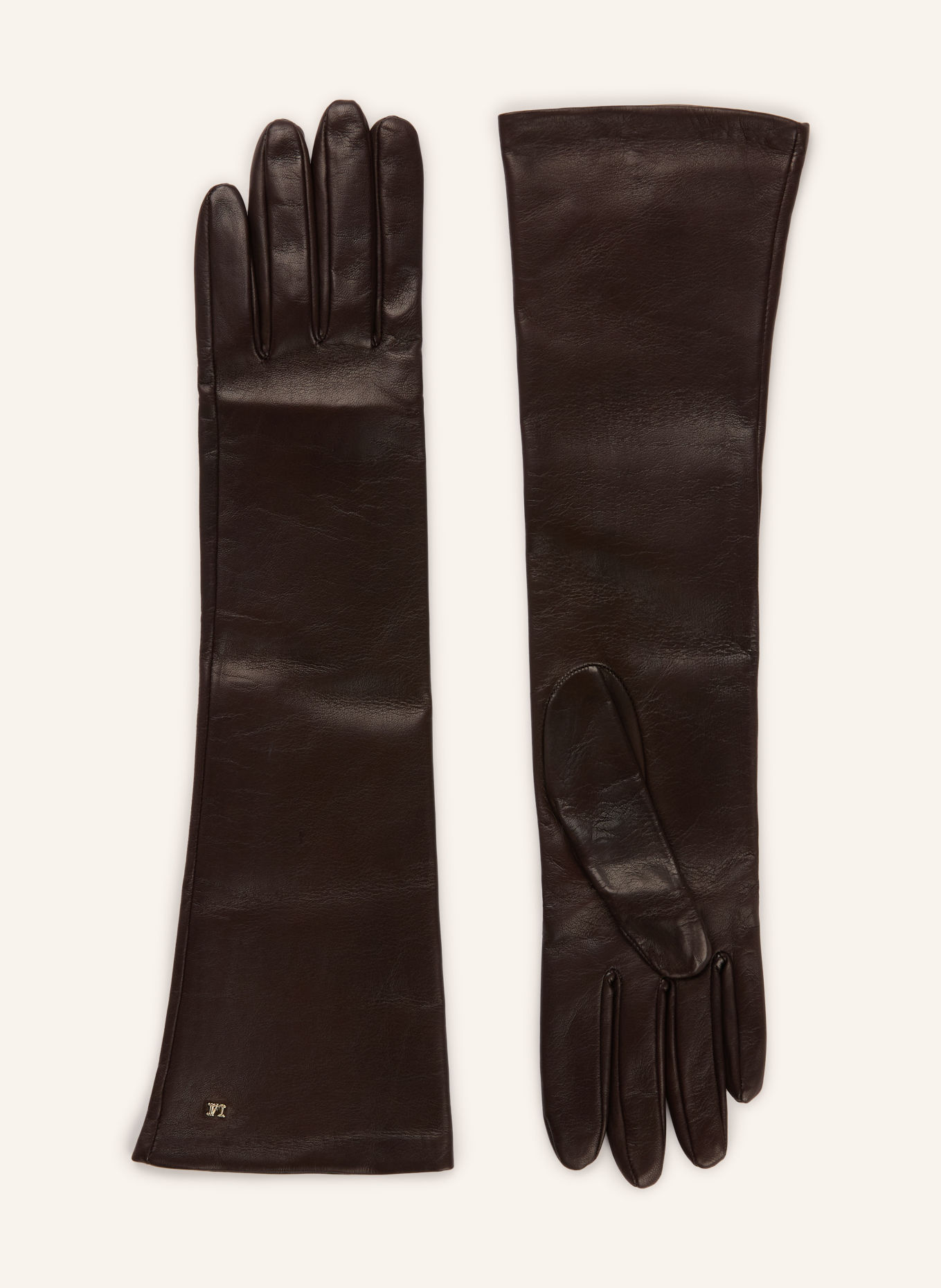 Max Mara Leren handschoenen AFIDEE: MARRON FONCÉ