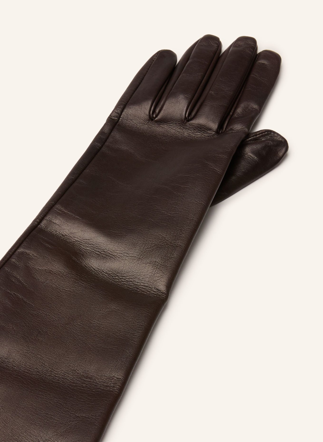Max Mara Leren handschoenen AFIDEE: MARRON FONCÉ
