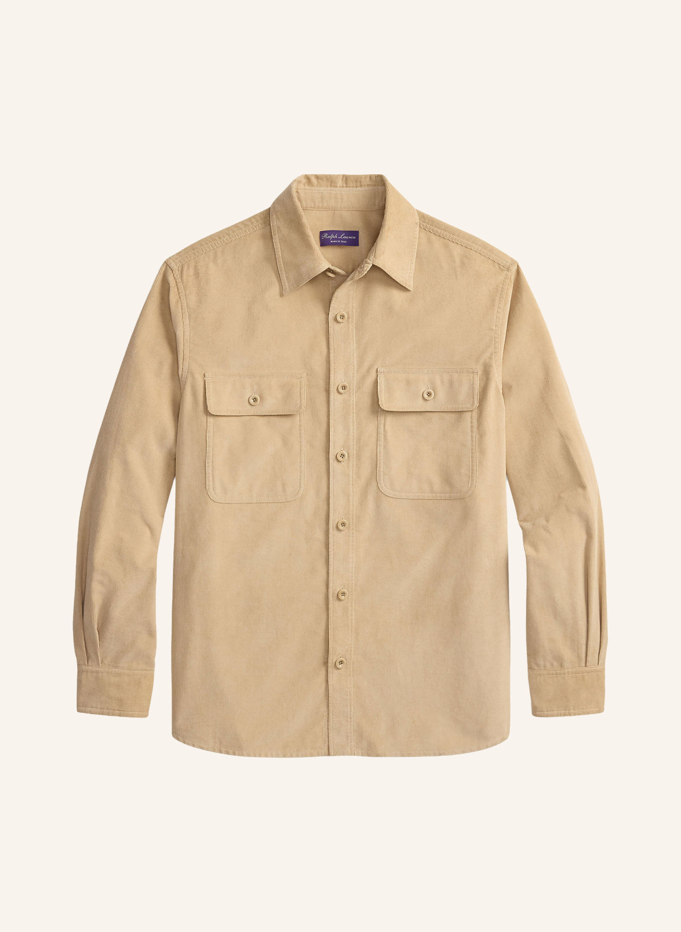 RALPH LAUREN PURPLE LABEL Chemise en velours côtelé, coupe Comfort Fit: BEIGE