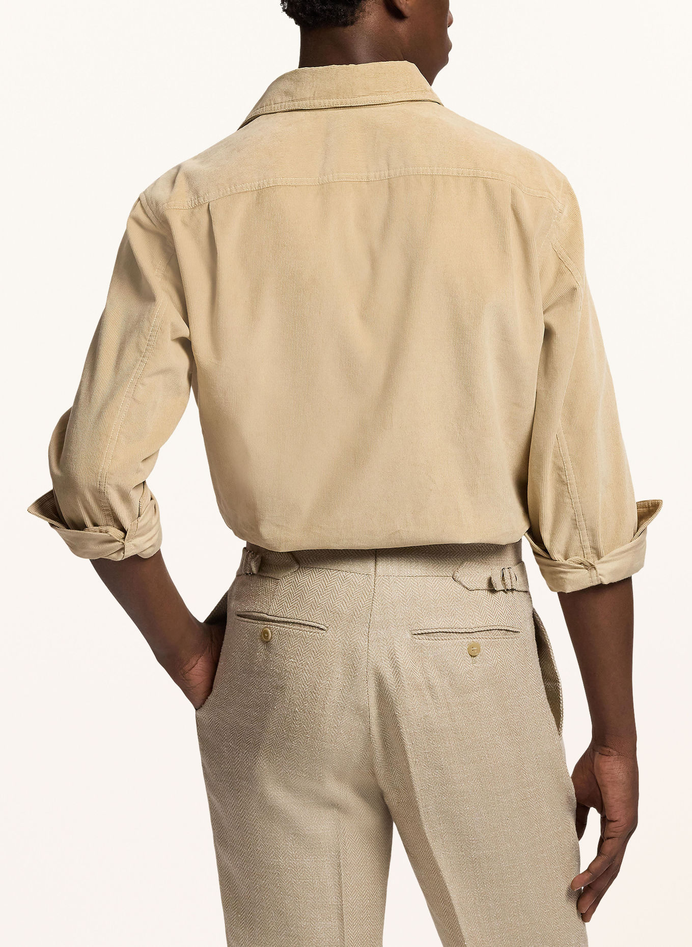 RALPH LAUREN PURPLE LABEL Chemise en velours côtelé, coupe Comfort Fit: BEIGE
