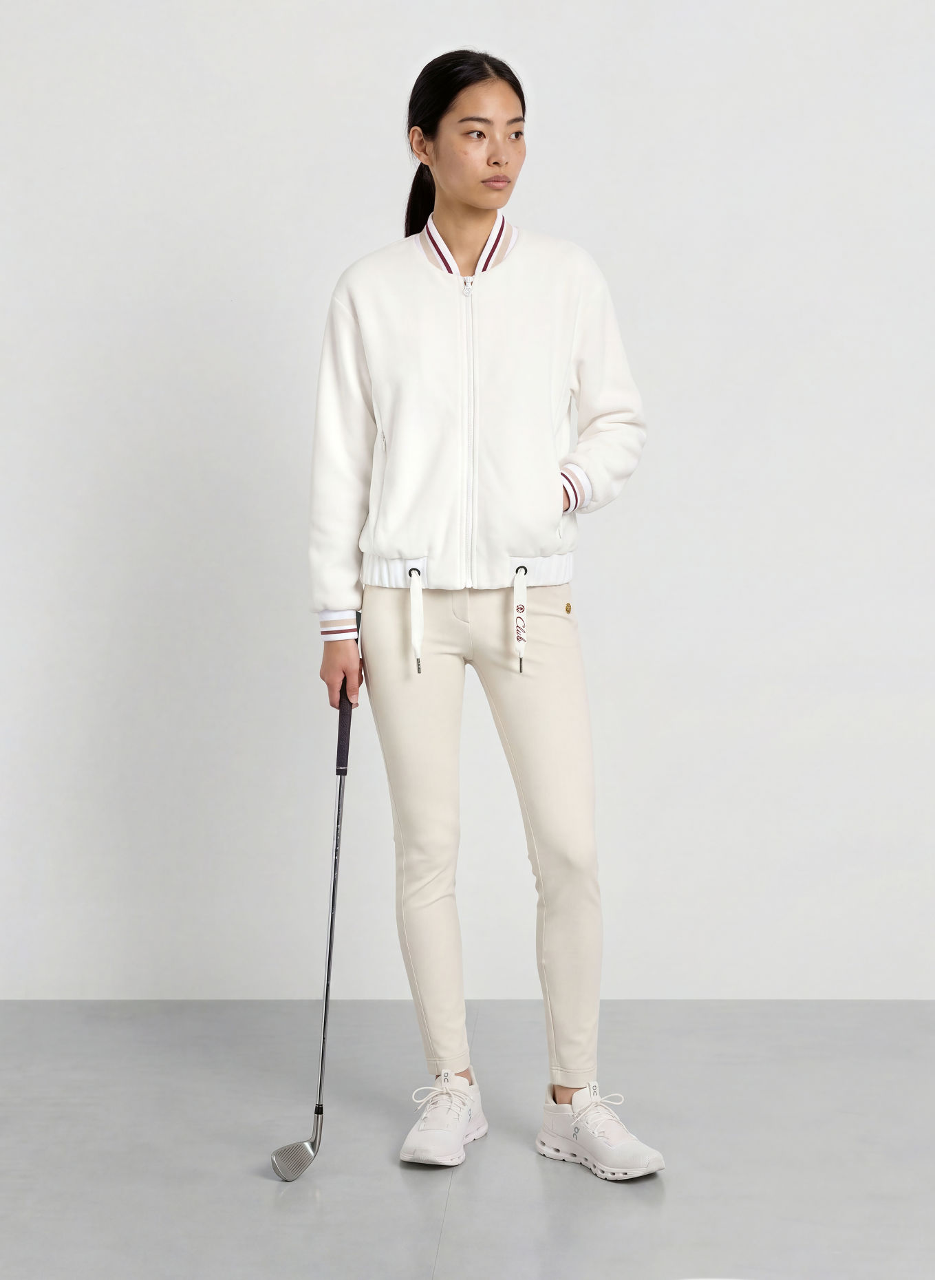 SPORTALM Blouson GLORRA im Materialmix: WEISS / BEIGE / DUNKELROT