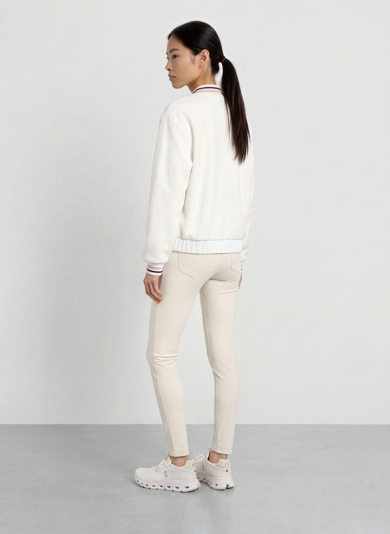 SPORTALM Blouson GLORRA im Materialmix: WEISS / BEIGE / DUNKELROT