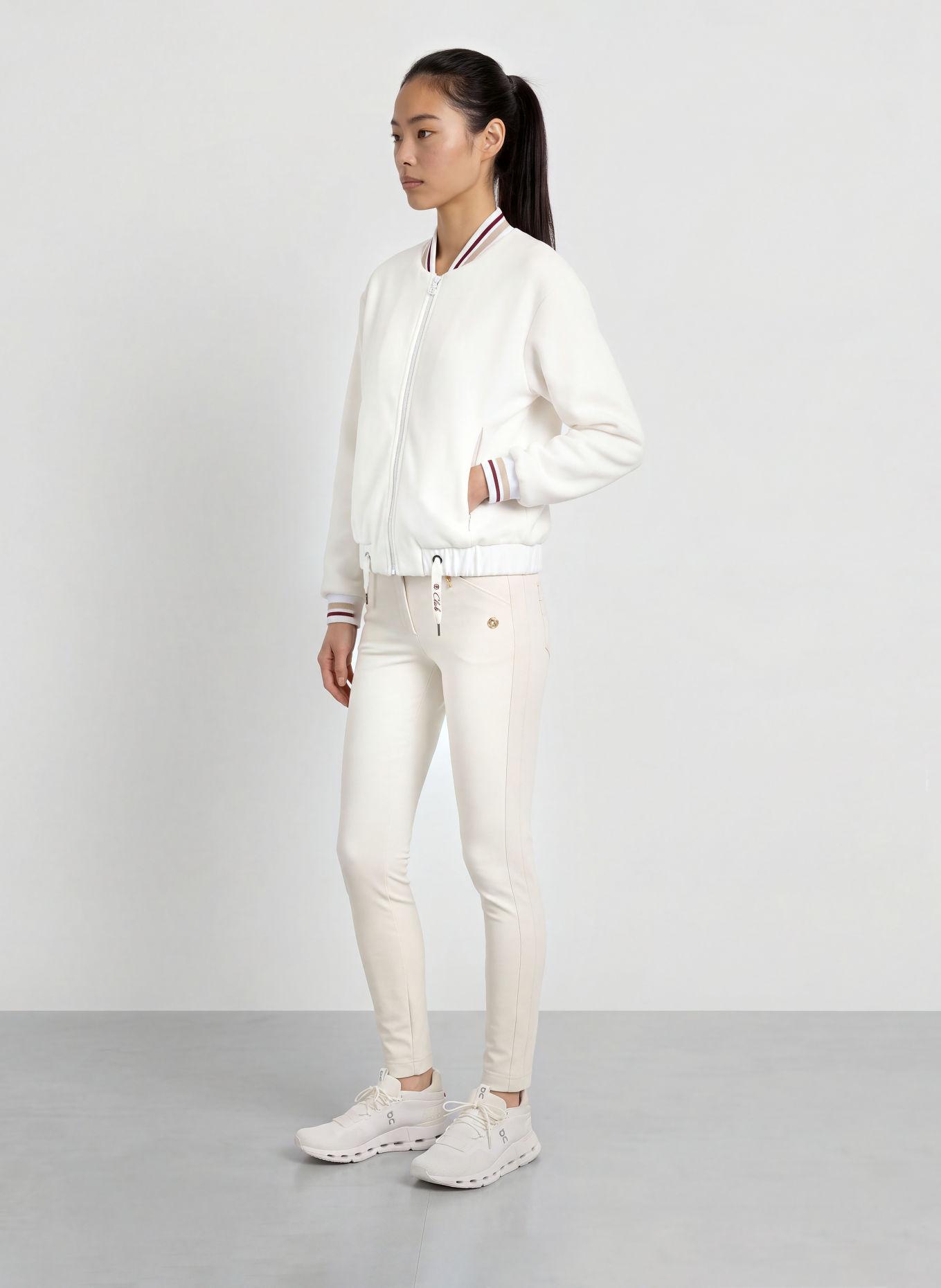 SPORTALM Blouson GLORRA im Materialmix: WEISS / BEIGE / DUNKELROT