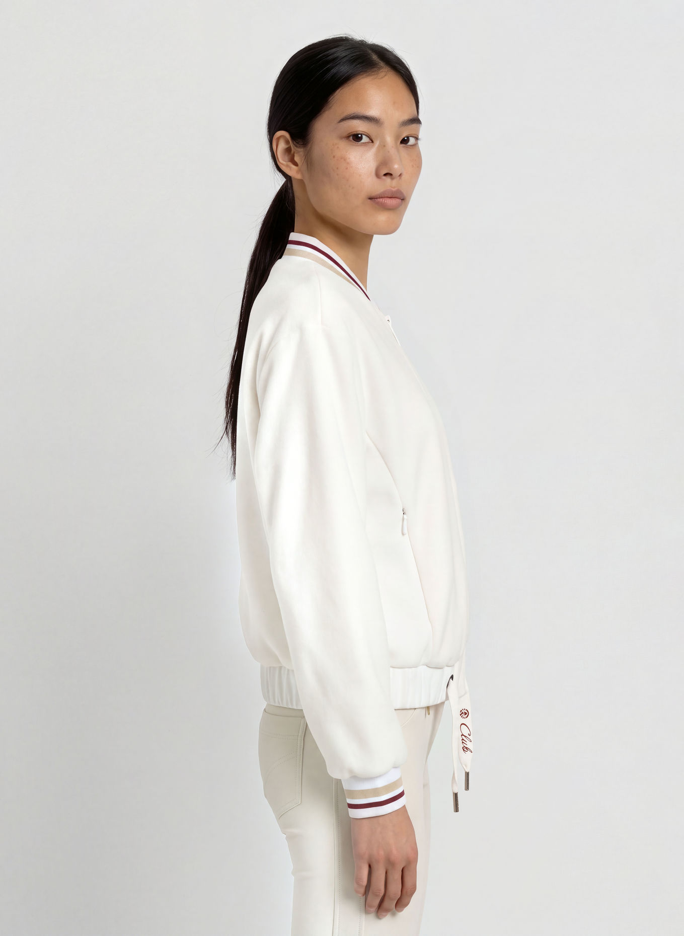 SPORTALM Blouson GLORRA im Materialmix: WEISS / BEIGE / DUNKELROT