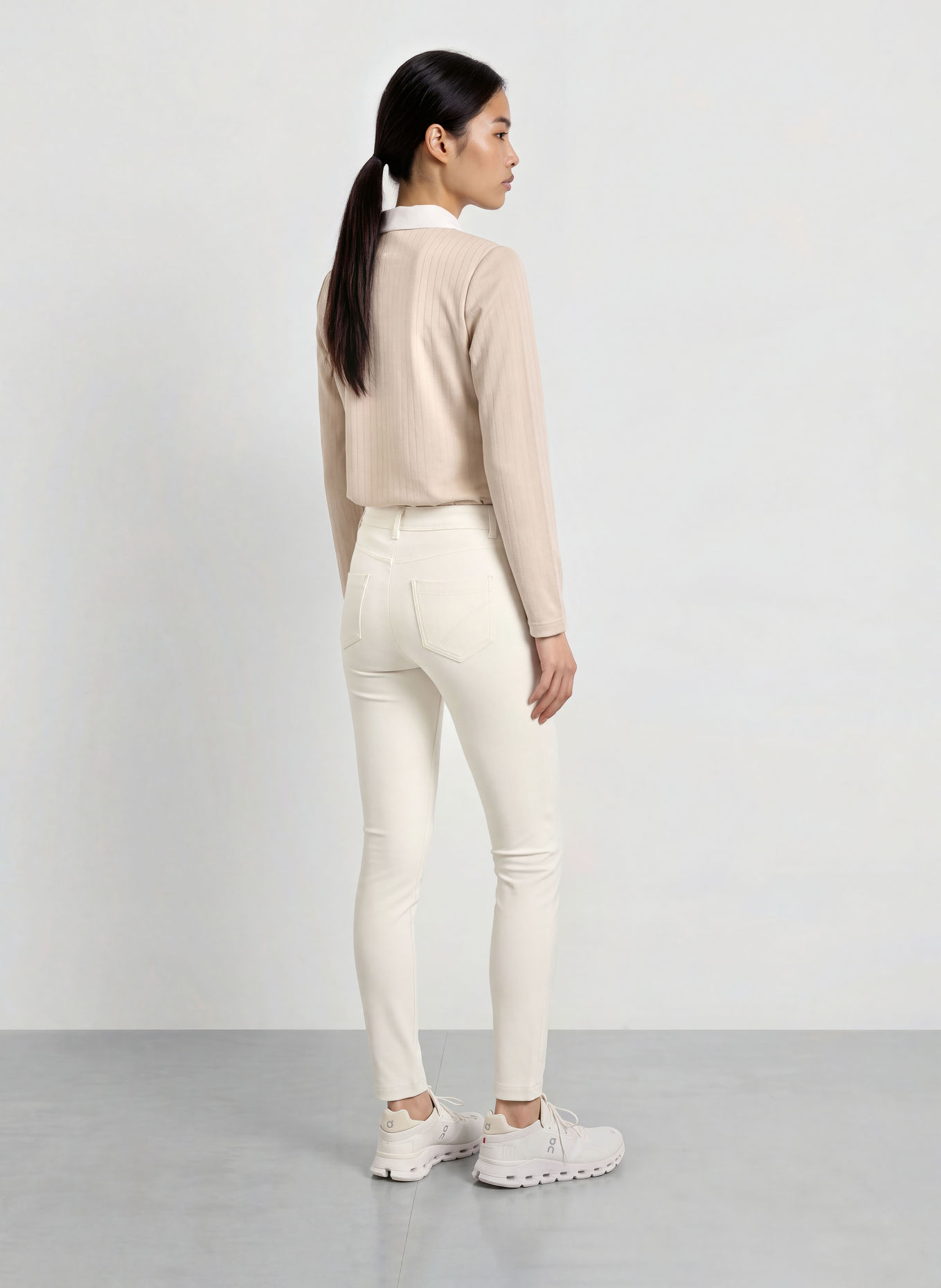 SPORTALM Poloshirt GRACELYN: BEIGE / DONKERROOD / WIT