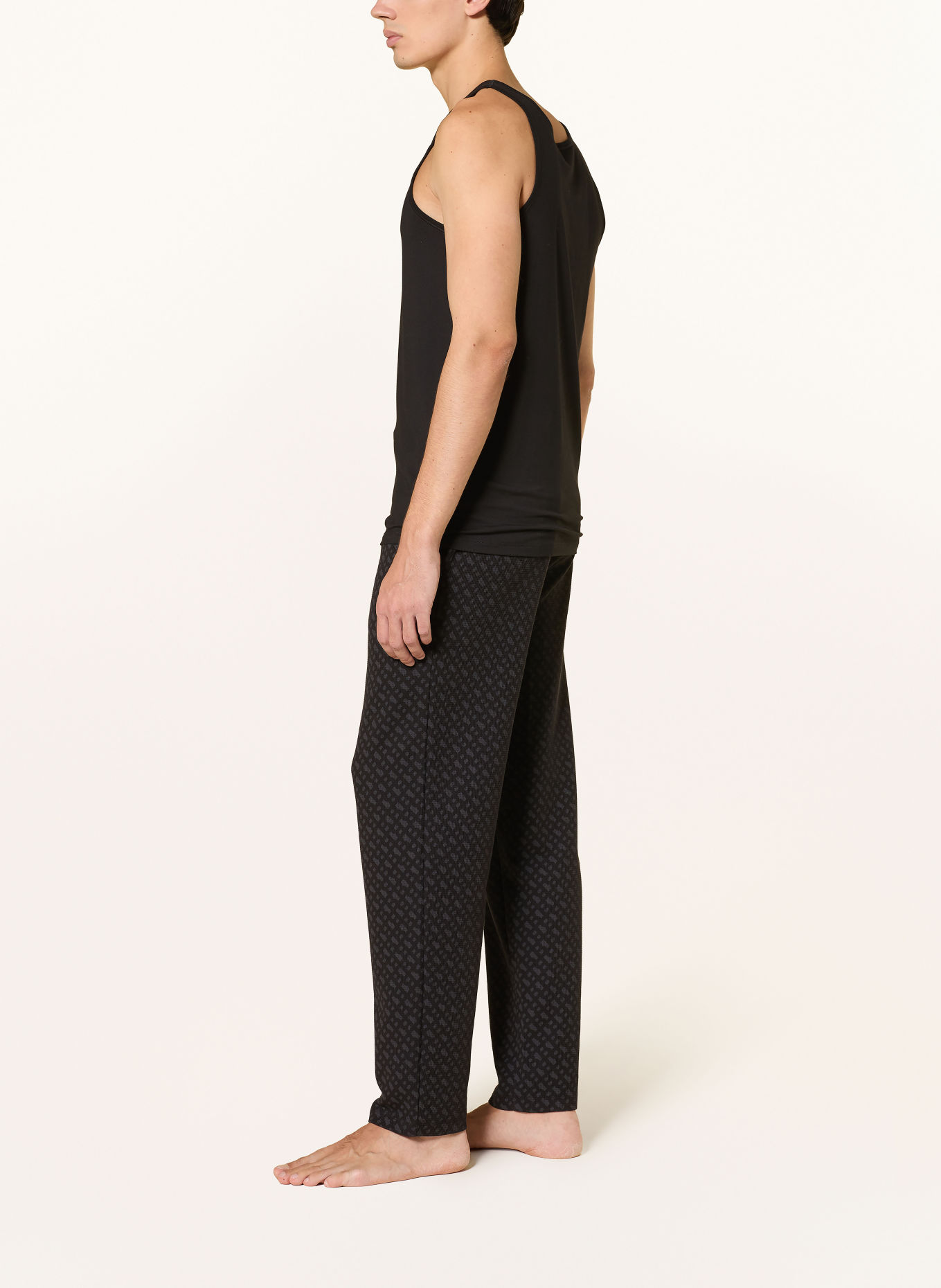 BOSS Bas de pyjama WAFFLEAOP: NOIR / GRIS