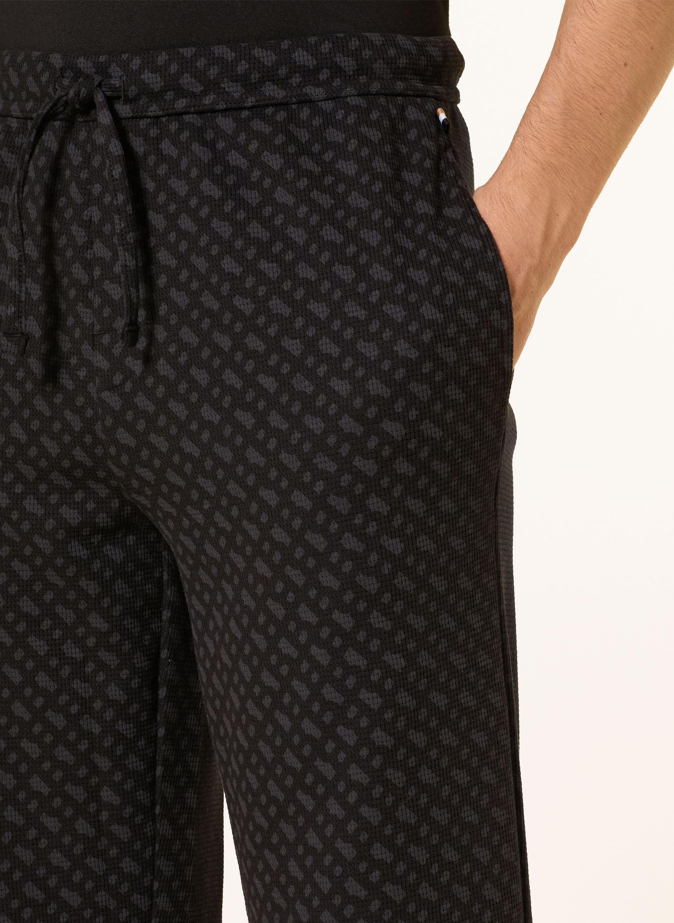 BOSS Bas de pyjama WAFFLEAOP: NOIR / GRIS