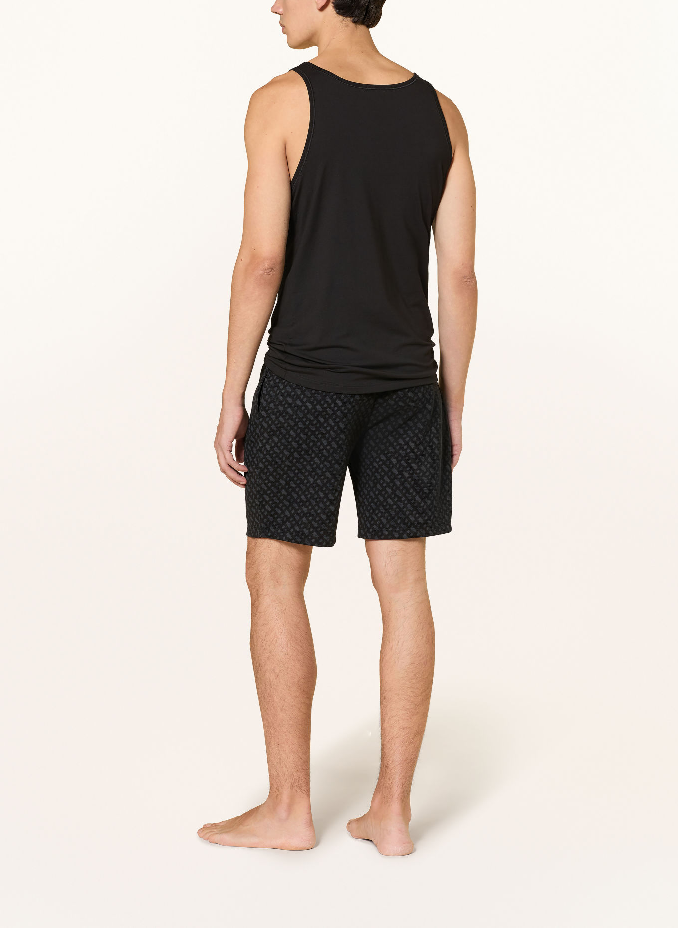 BOSS Short de pyjama: NOIR / TAUPE