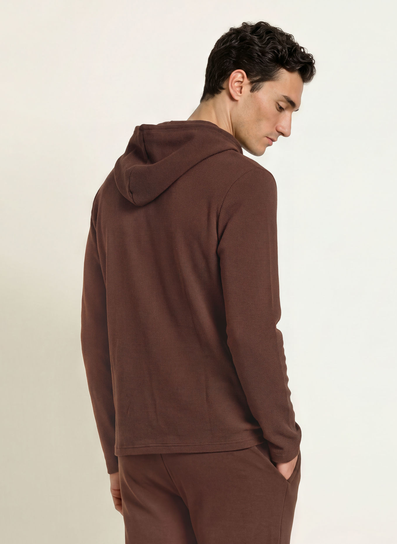 BOSS Lounge-Shirt WAFFLE: DUNKELBRAUN