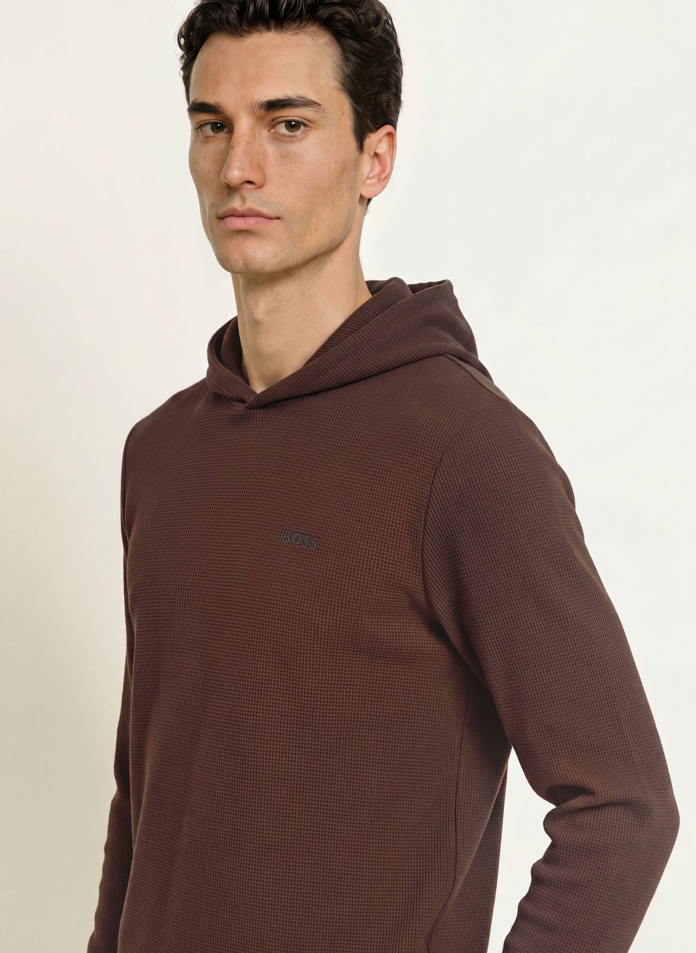 BOSS Lounge-Shirt WAFFLE: DUNKELBRAUN