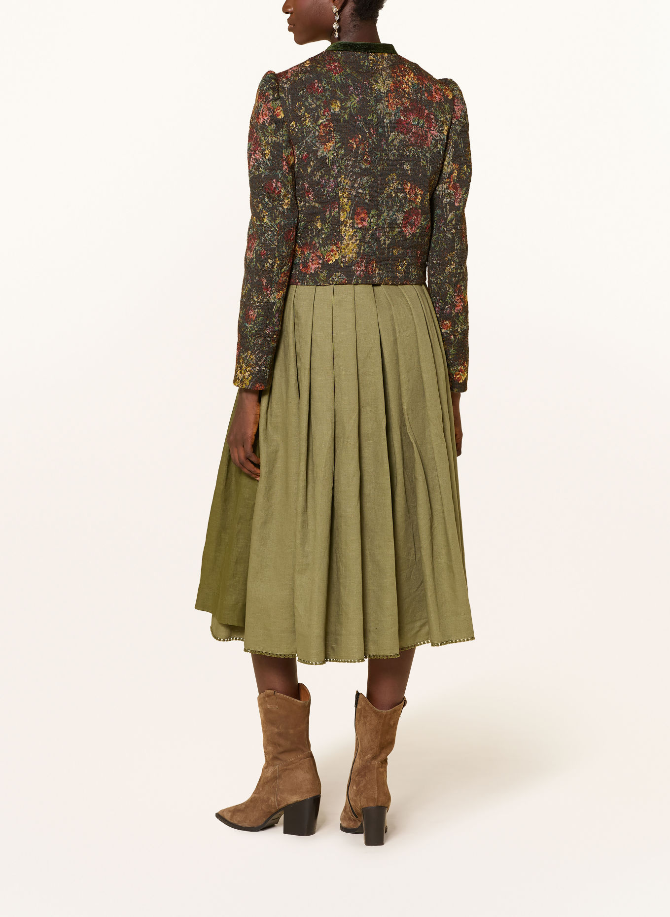 Gottseidank Jacquard-Janker FLORA: GROEN / ROOD / GEEL
