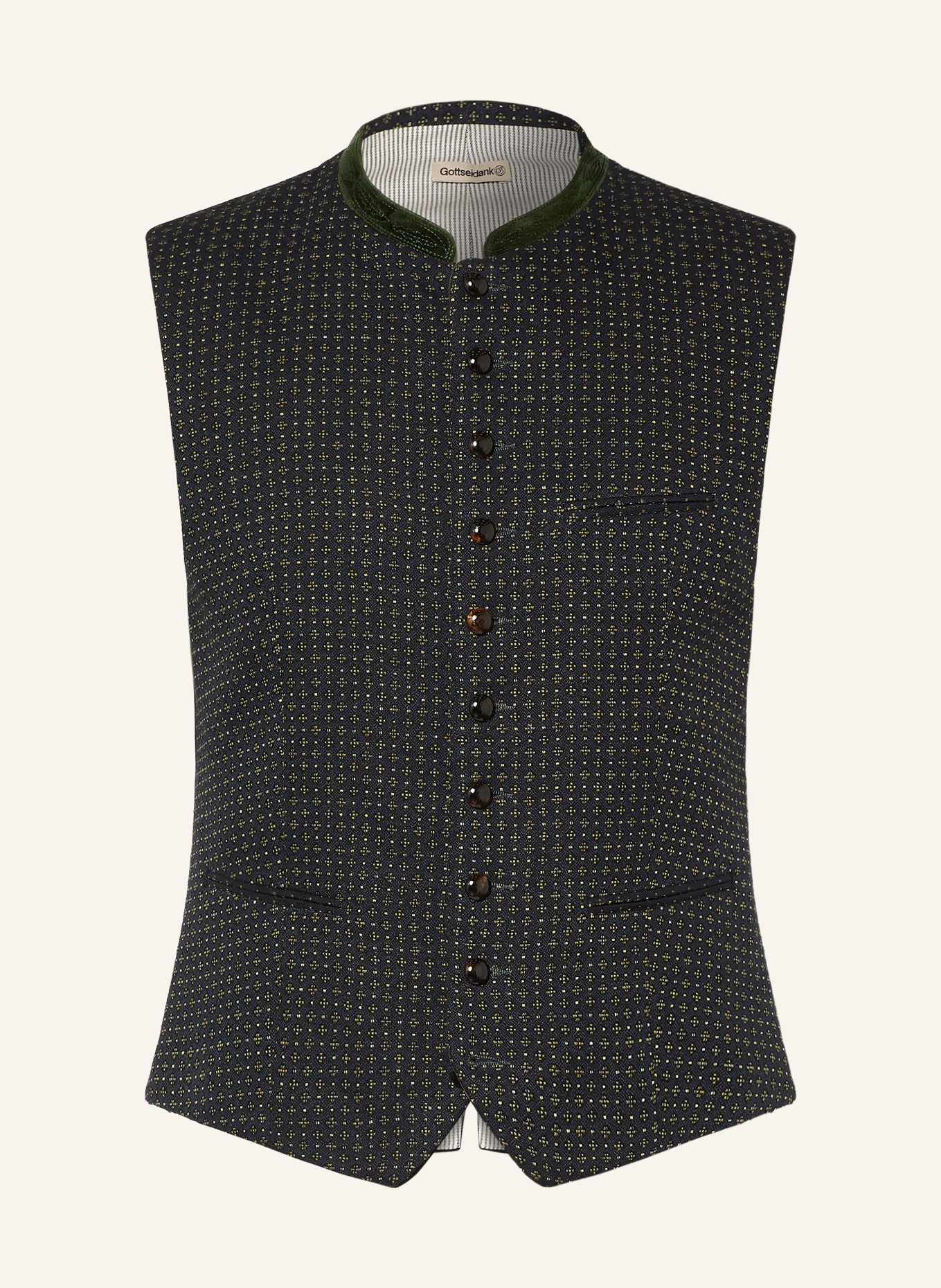 Gottseidank Veste sans manches traditionnelle KONSTANTIN: BLEU FONCÉ / GROEN / NOIR