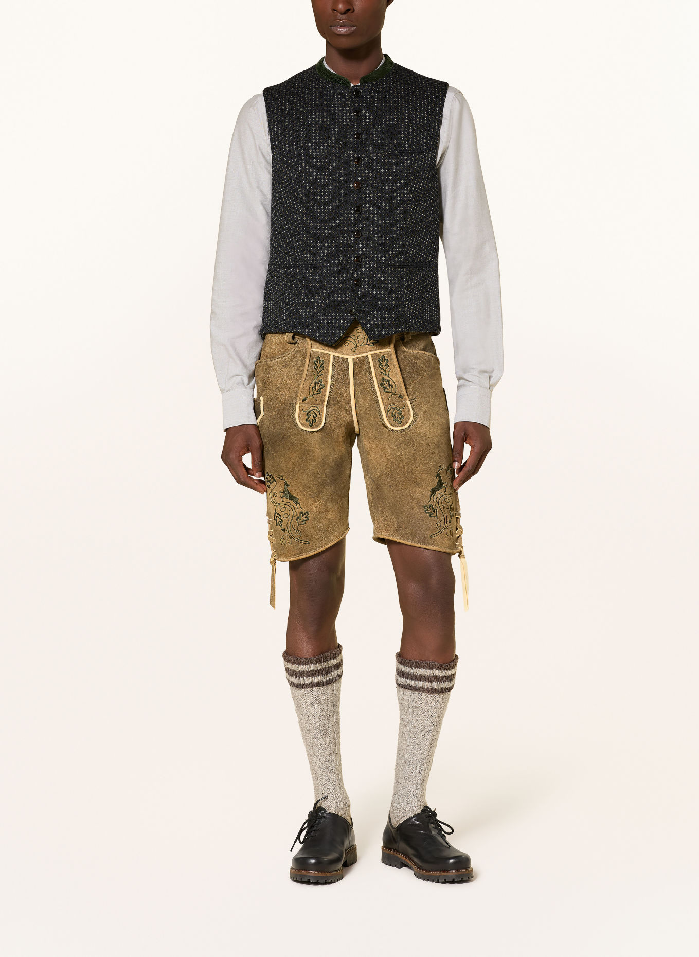 Gottseidank Veste sans manches traditionnelle KONSTANTIN: BLEU FONCÉ / GROEN / NOIR