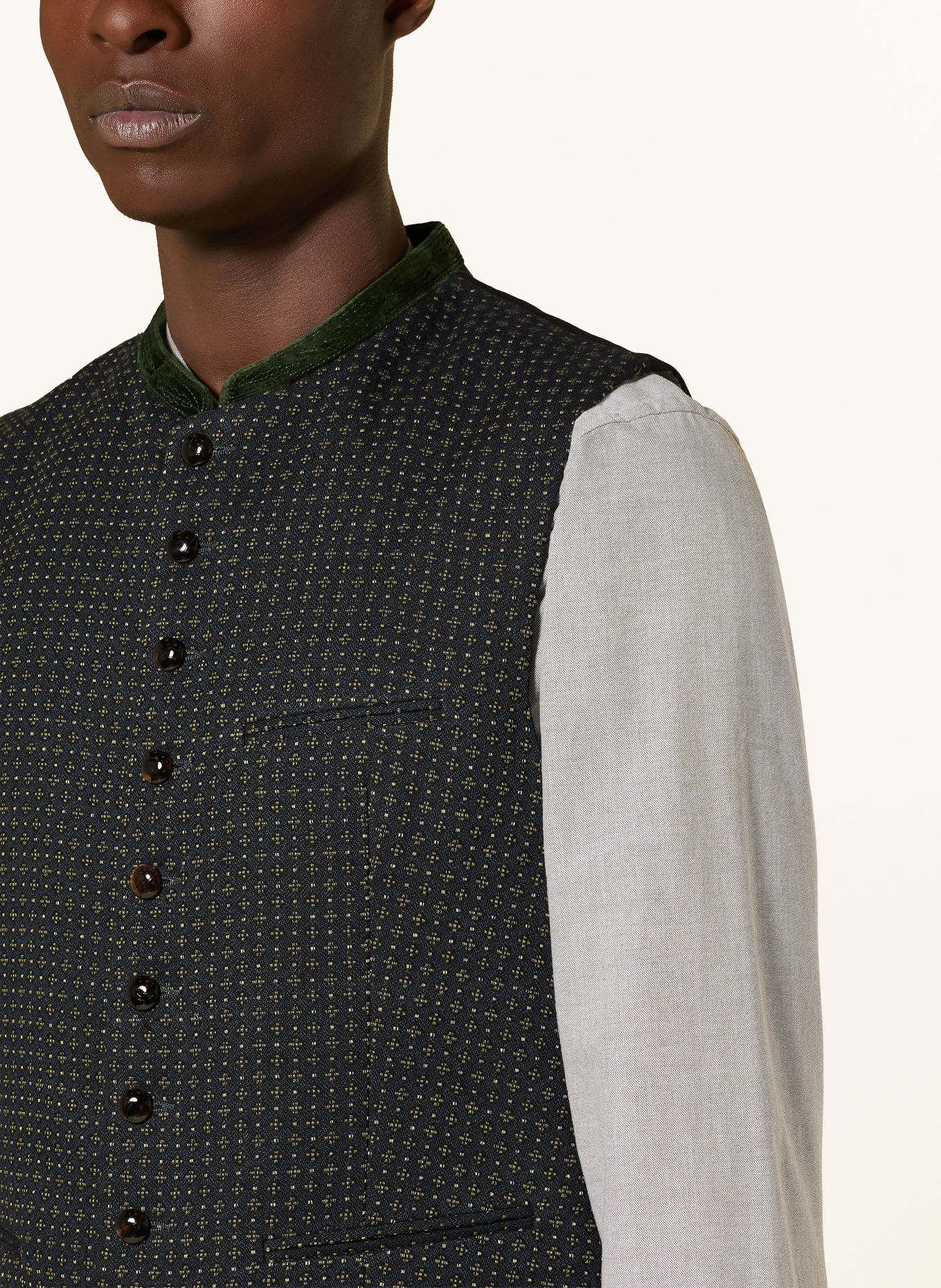 Gottseidank Veste sans manches traditionnelle KONSTANTIN: BLEU FONCÉ / GROEN / NOIR