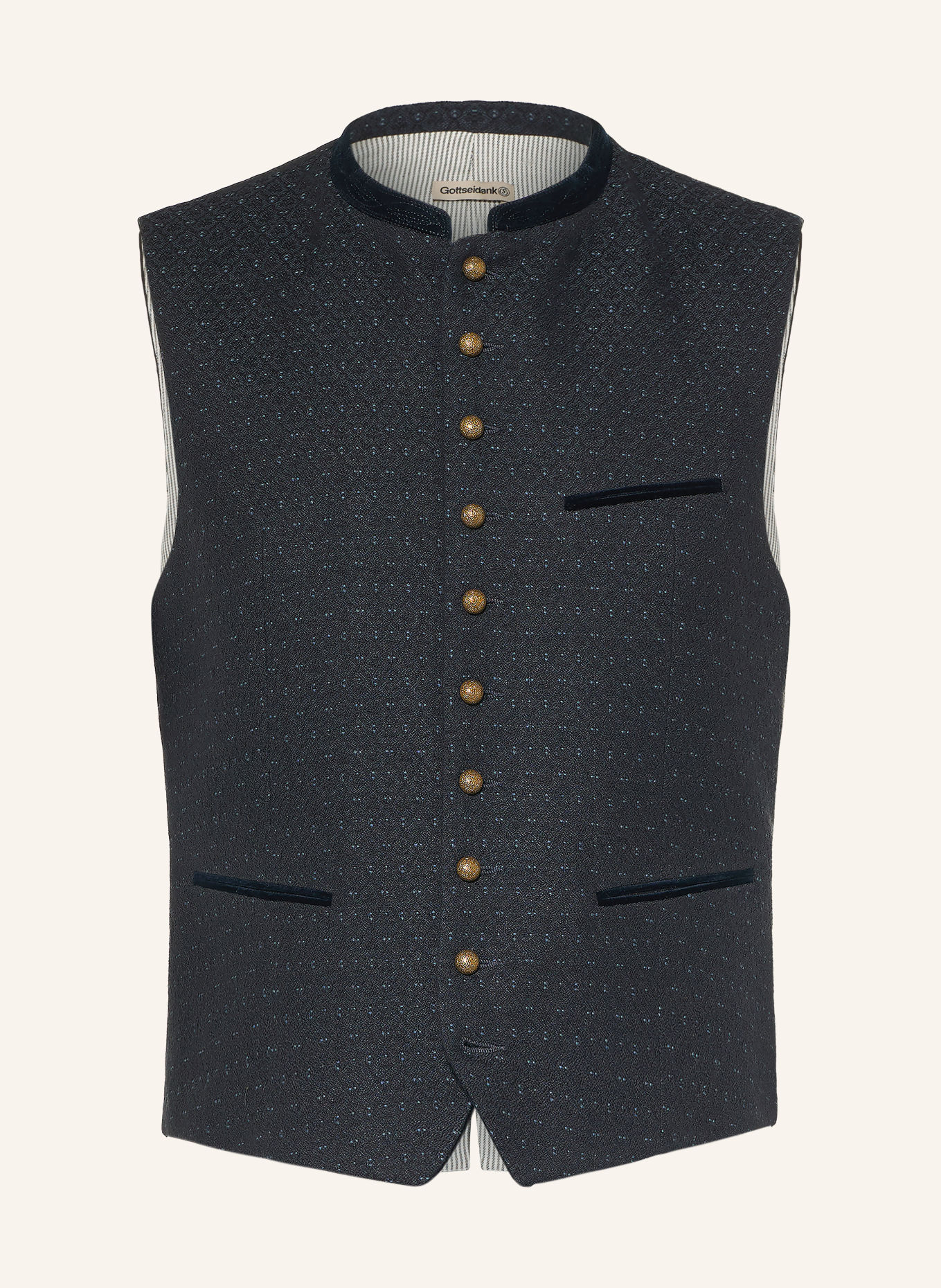 Gottseidank Traditioneel gilet KONSTANTIN van linnen: DONKERBLAUW