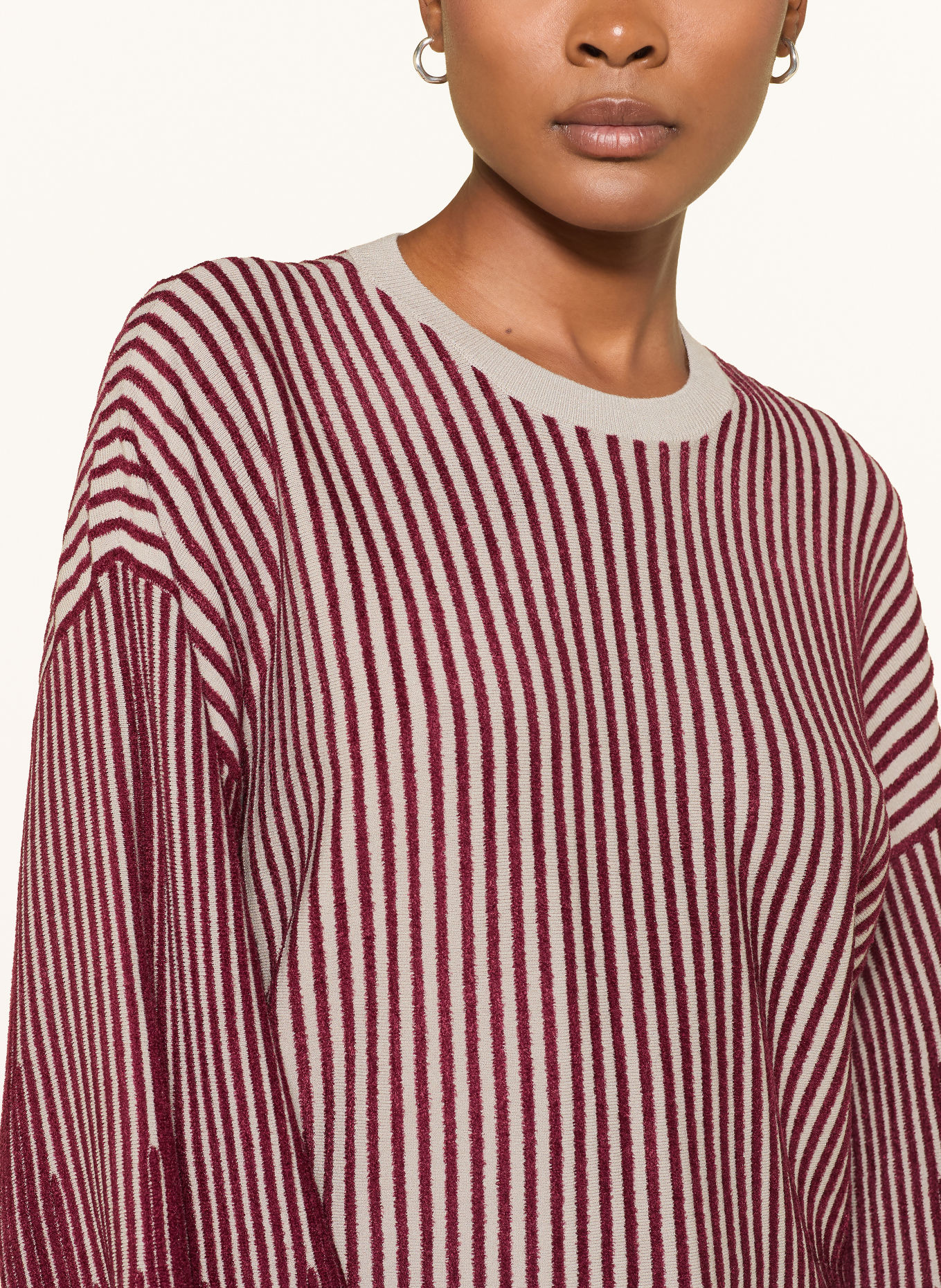EMPORIO ARMANI Pullover: DUNKELROT / BEIGE