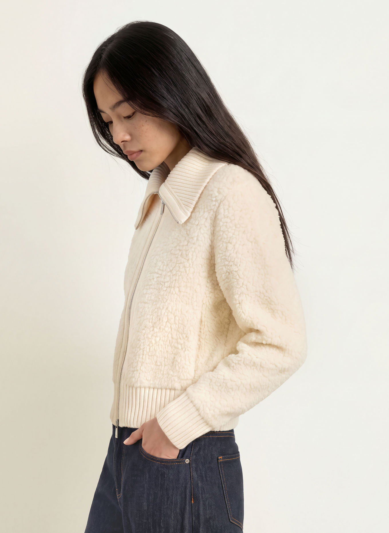 darling harbour Gilet en mélange de matières: OFFWHITE