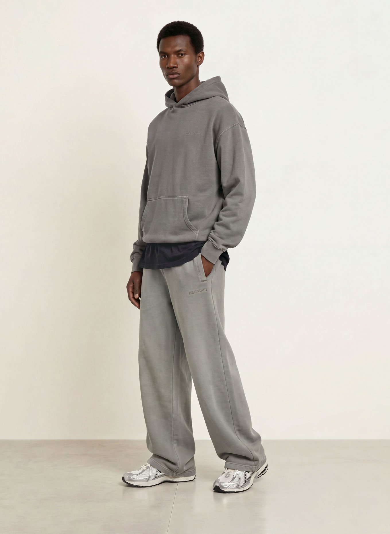 PEGADOR Oversized hoodie: DONKERGRIJS