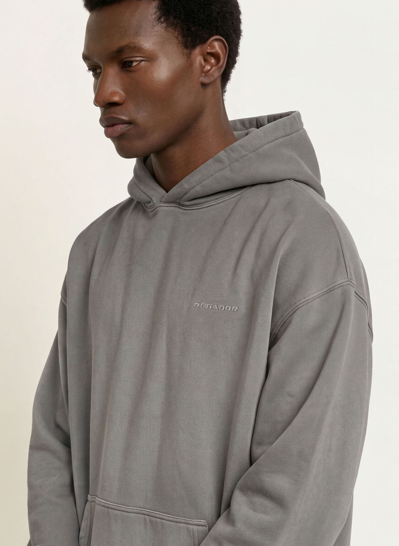 PEGADOR Oversized hoodie: DONKERGRIJS
