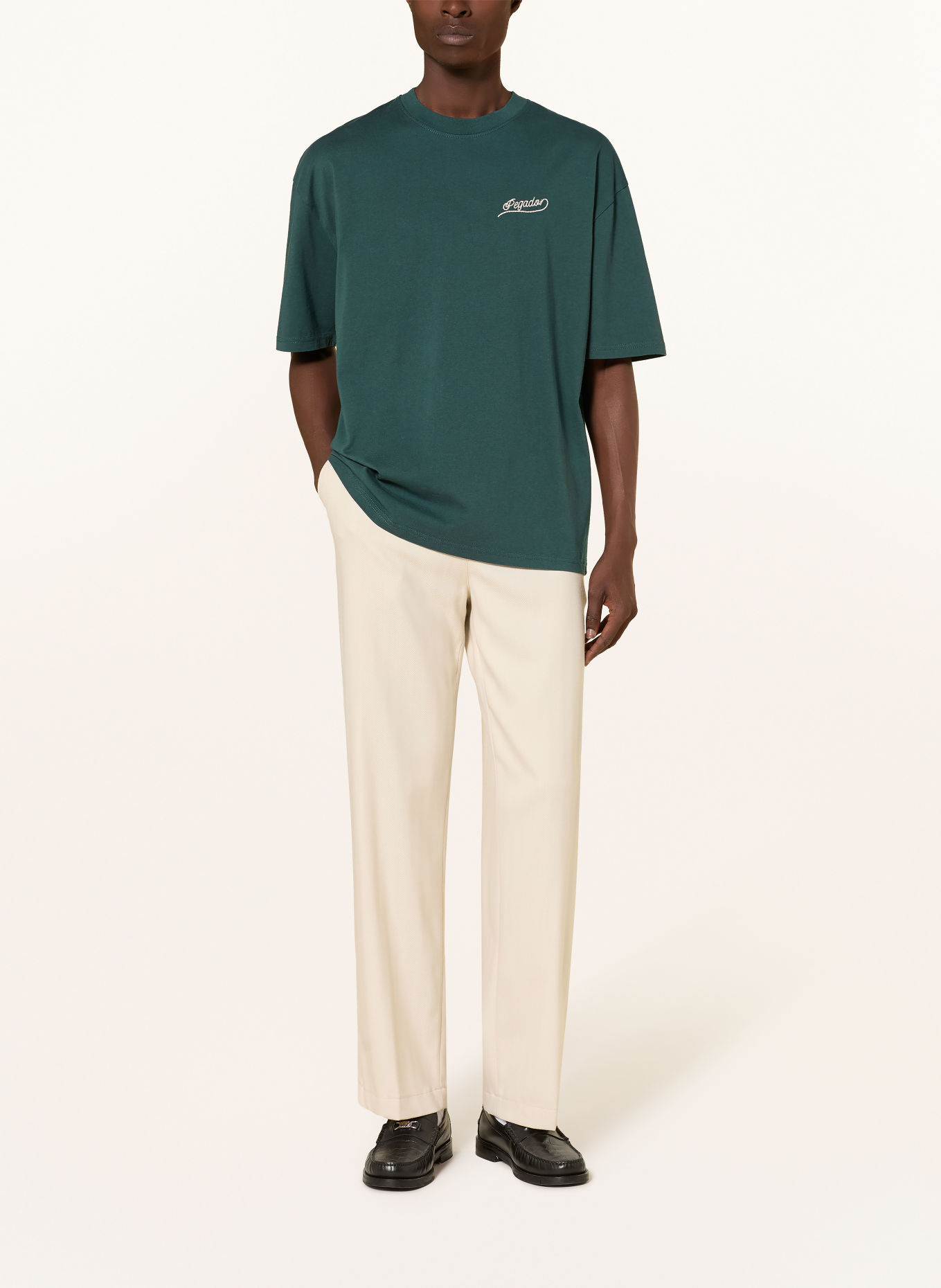 PEGADOR Oversized-shirt MASSA: DONKERGROEN / CRÈME